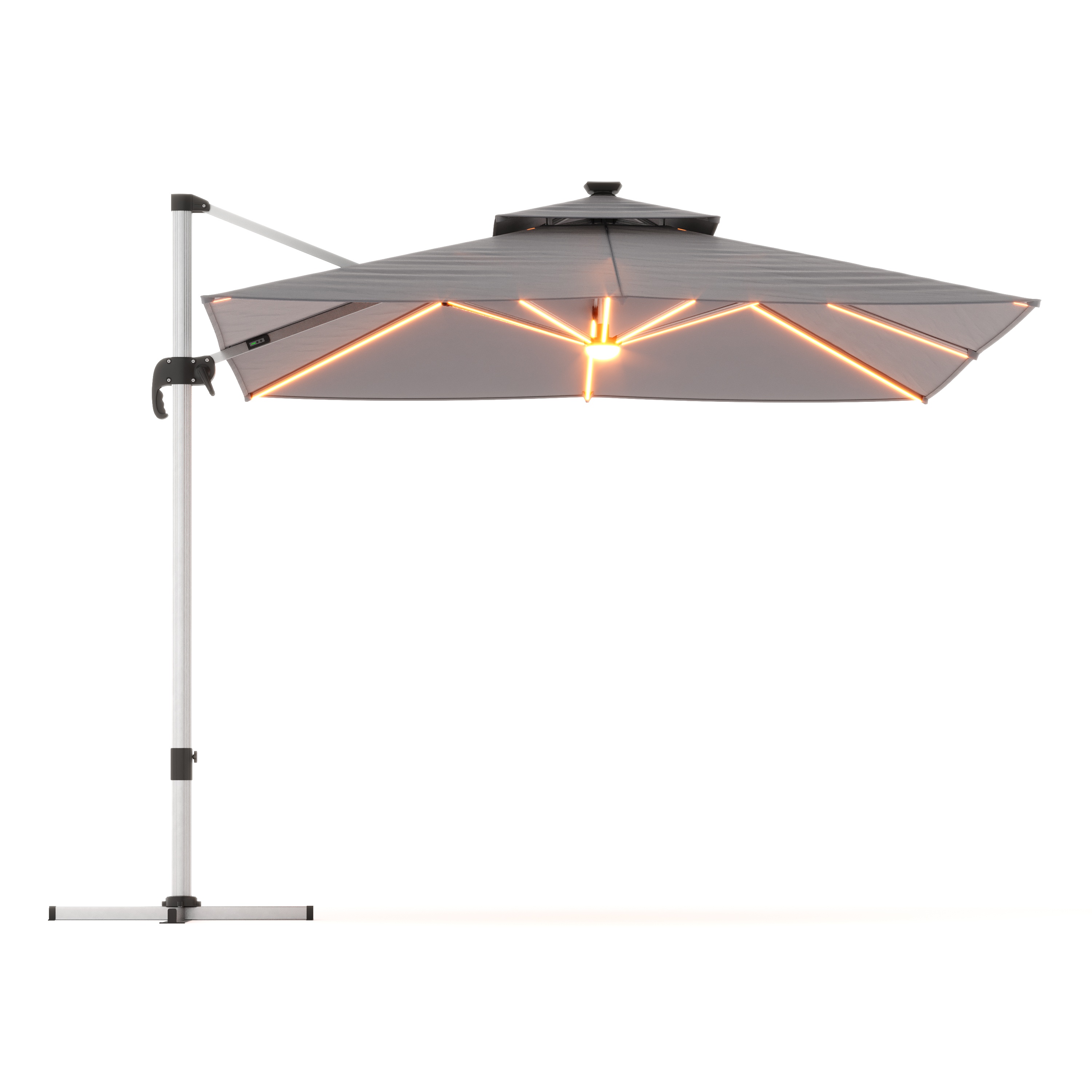 Sonnenschirm Ampelschirm SOLARIS mit LED 300 cm anthrazit