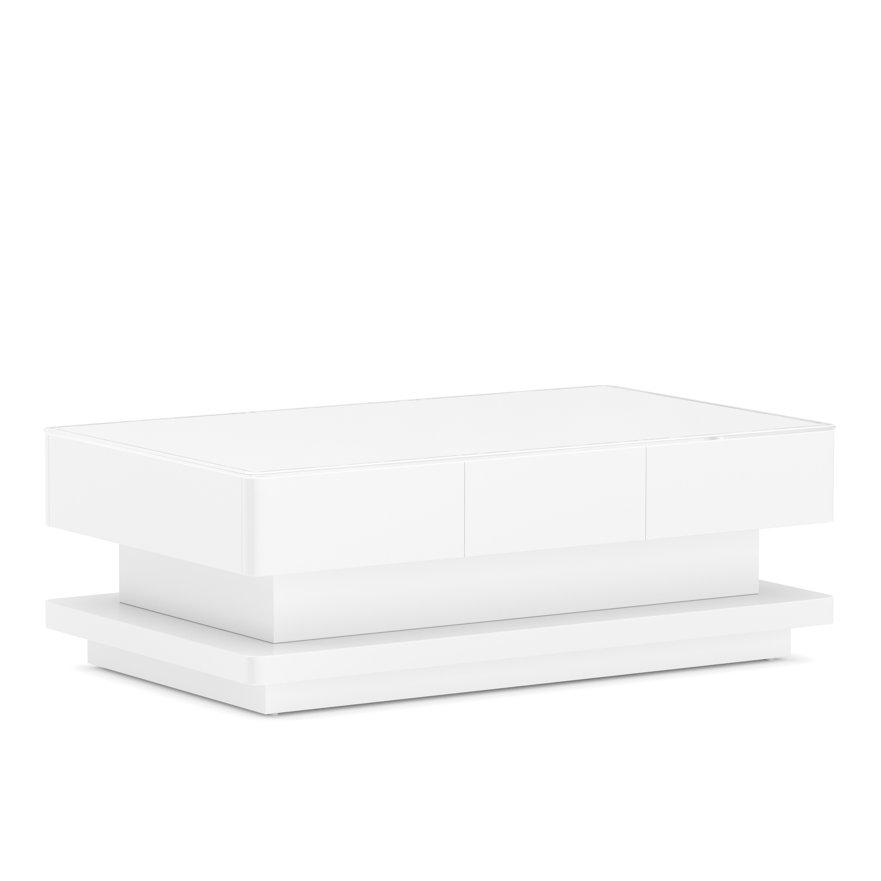Beistelltisch Glas APEX mit Schubladen 100 x 60 x 35 cm weiss