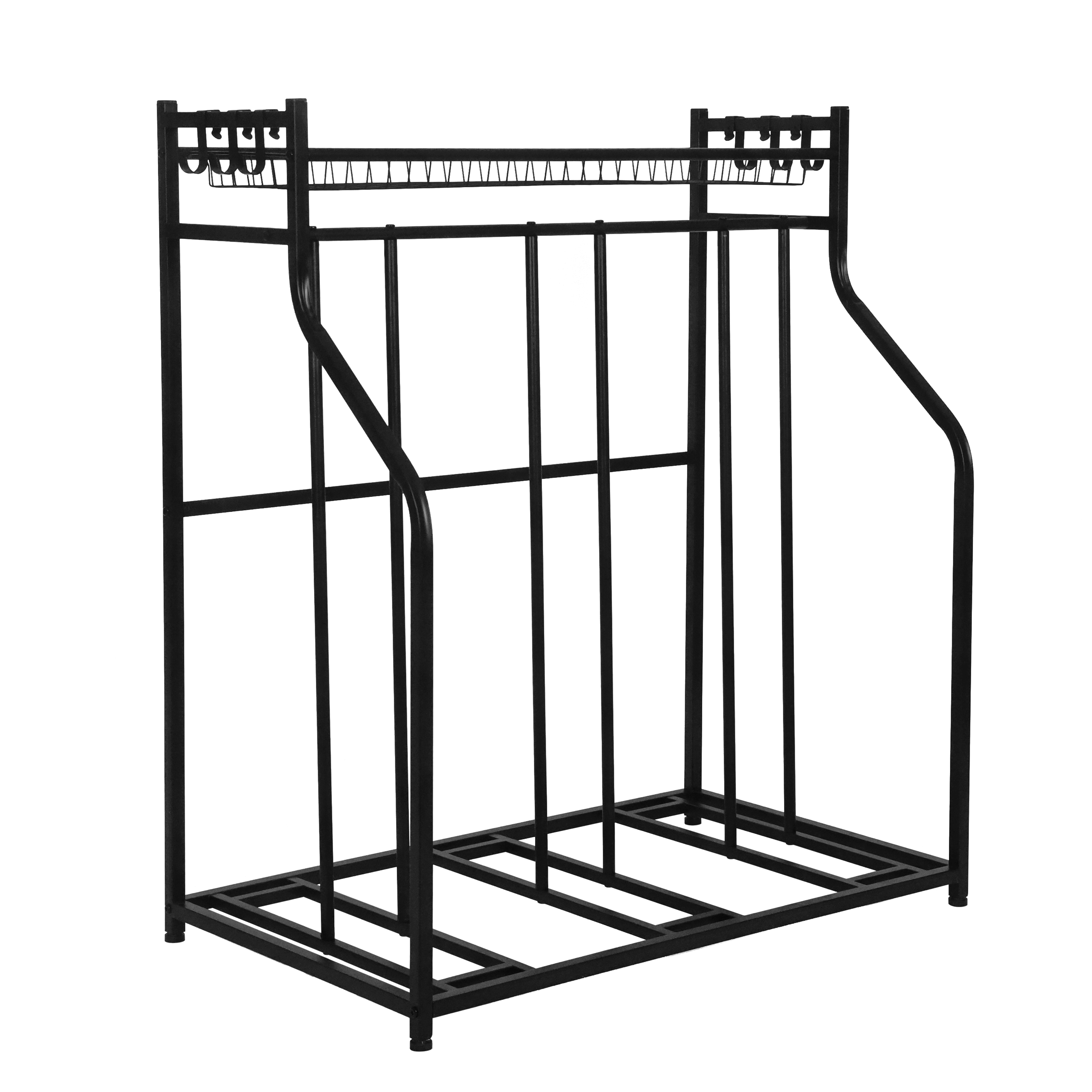 Fahrradständer für 3 Velos mit Korb und Haken schwarz