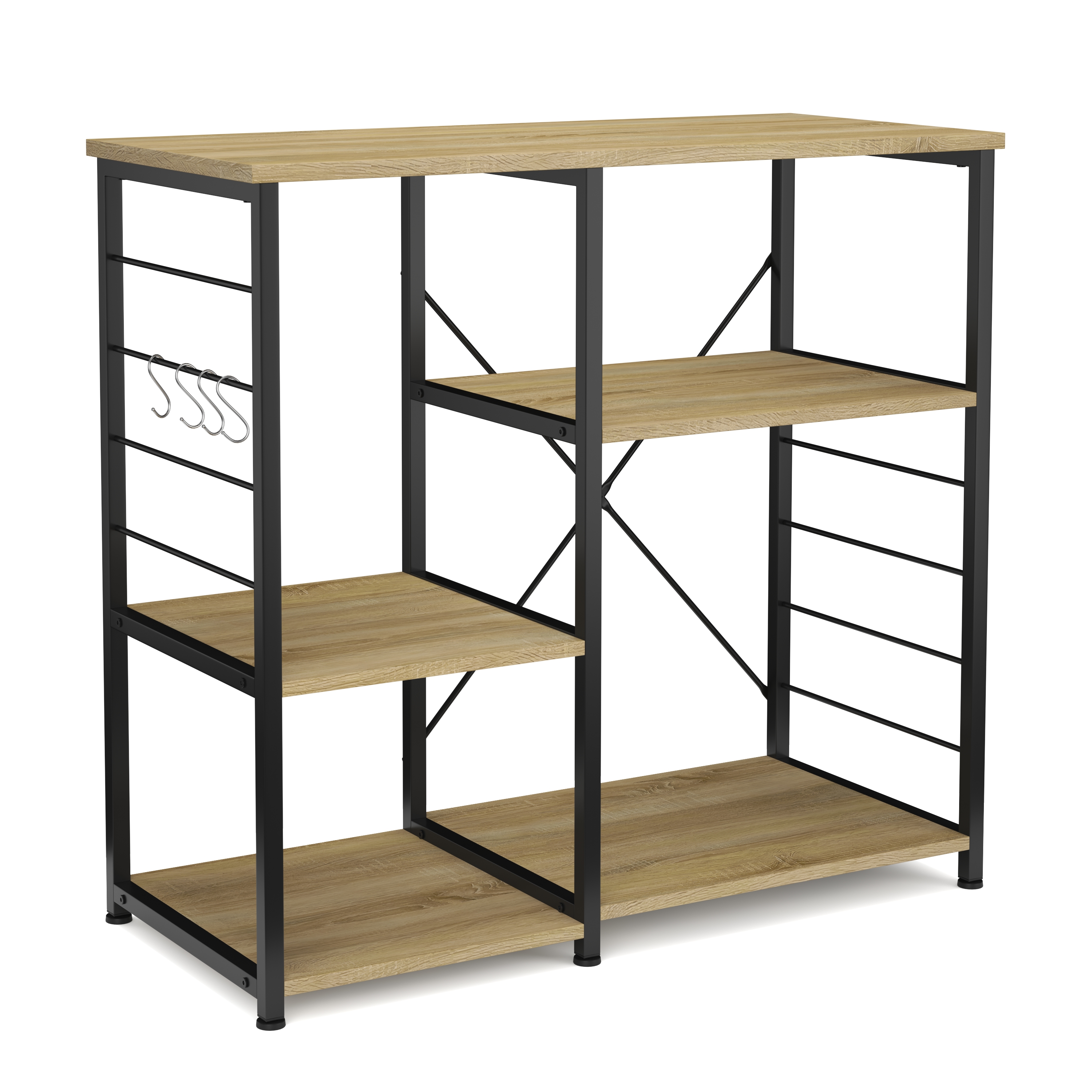 Küchenregal 90 x 83 x 40 cm hellbraun/schwarz