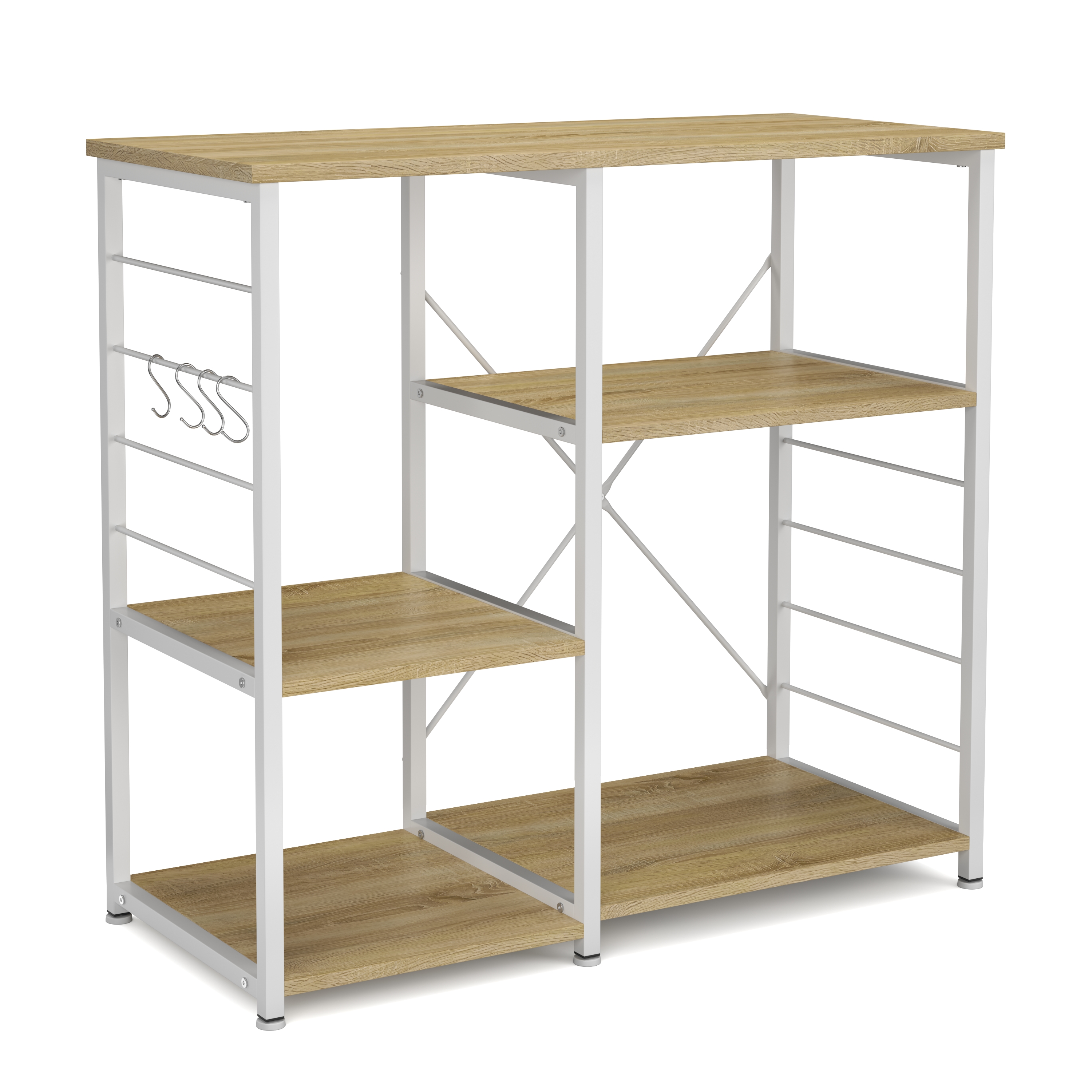 Küchenregal 90 x 83 x 40 cm hellbraun/weiss