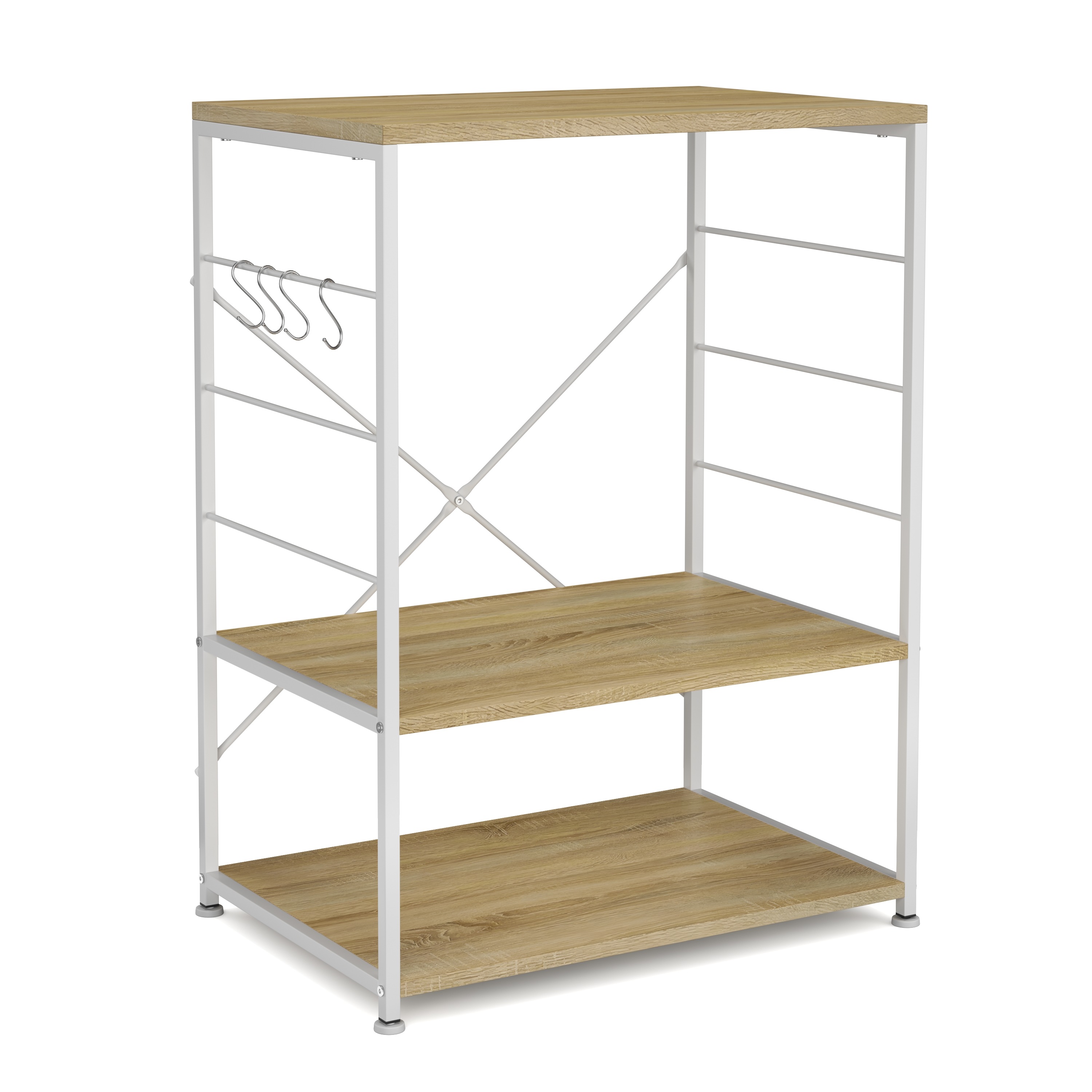 Küchenregal 60 x 82 x 40 cm hellbraun/weiss