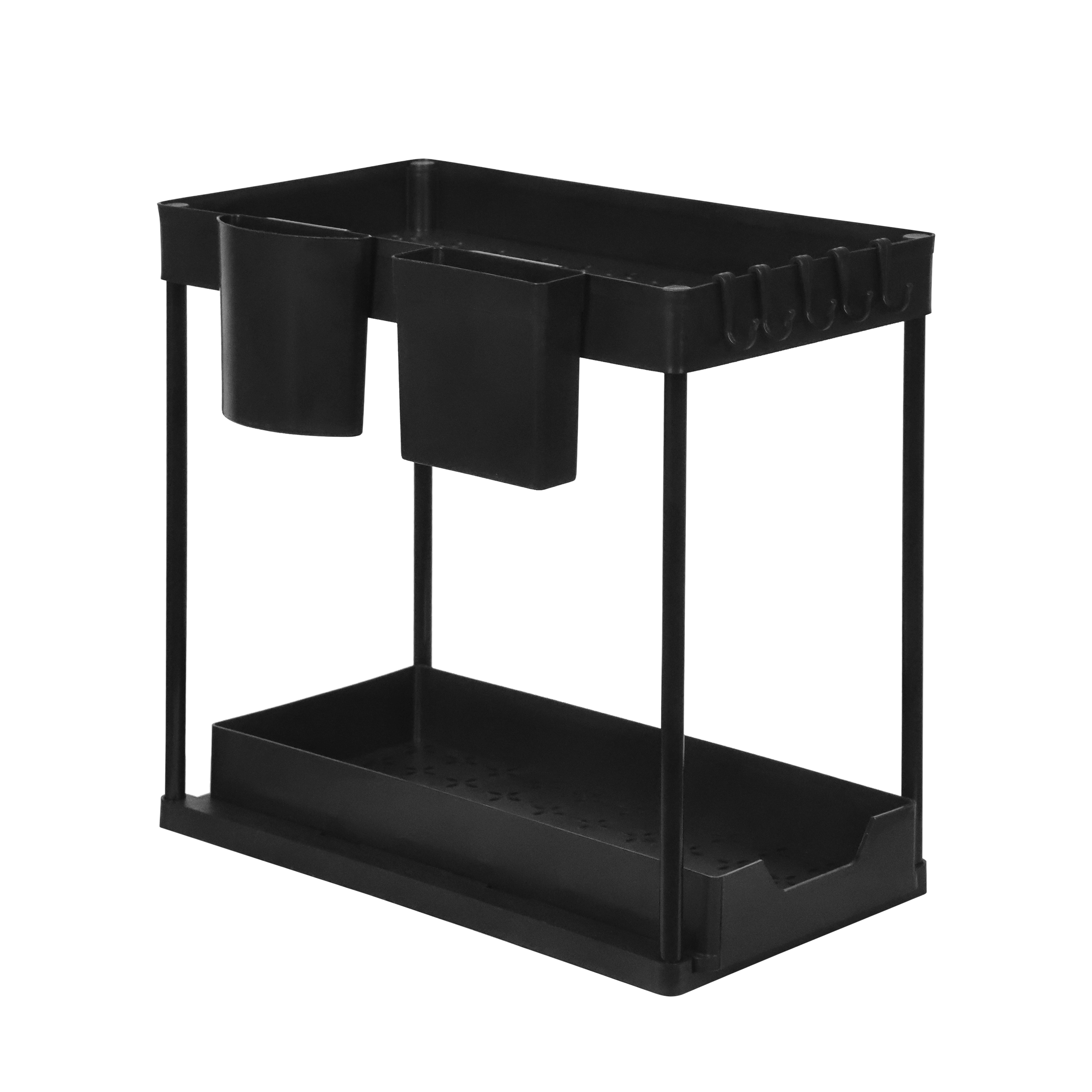 Schrank-Organizer Küche 2 Etagen 39 x 21 x 36 cm schwarz