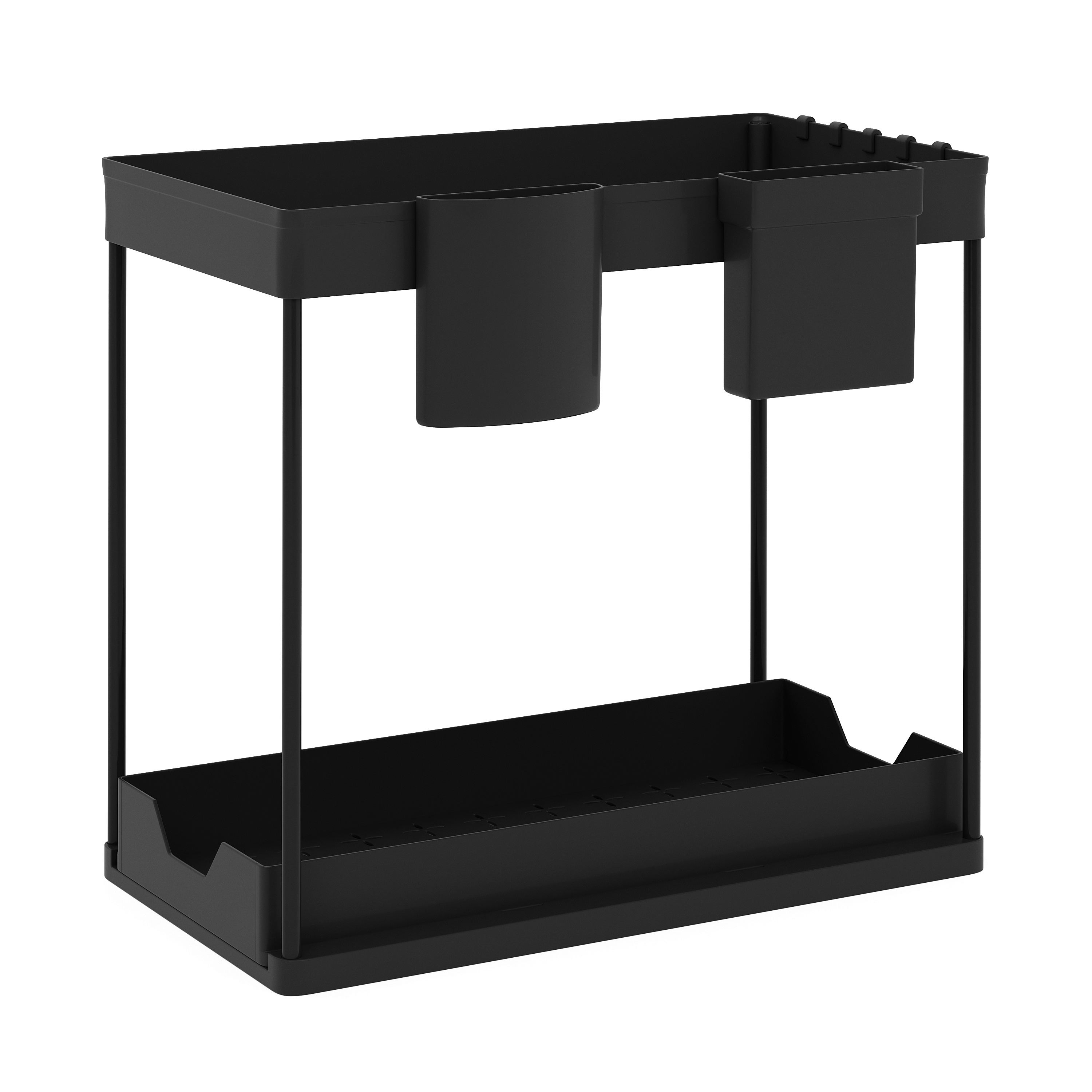 Schrank-Organizer Küche 2 Etagen 39 x 21 x 36 cm schwarz