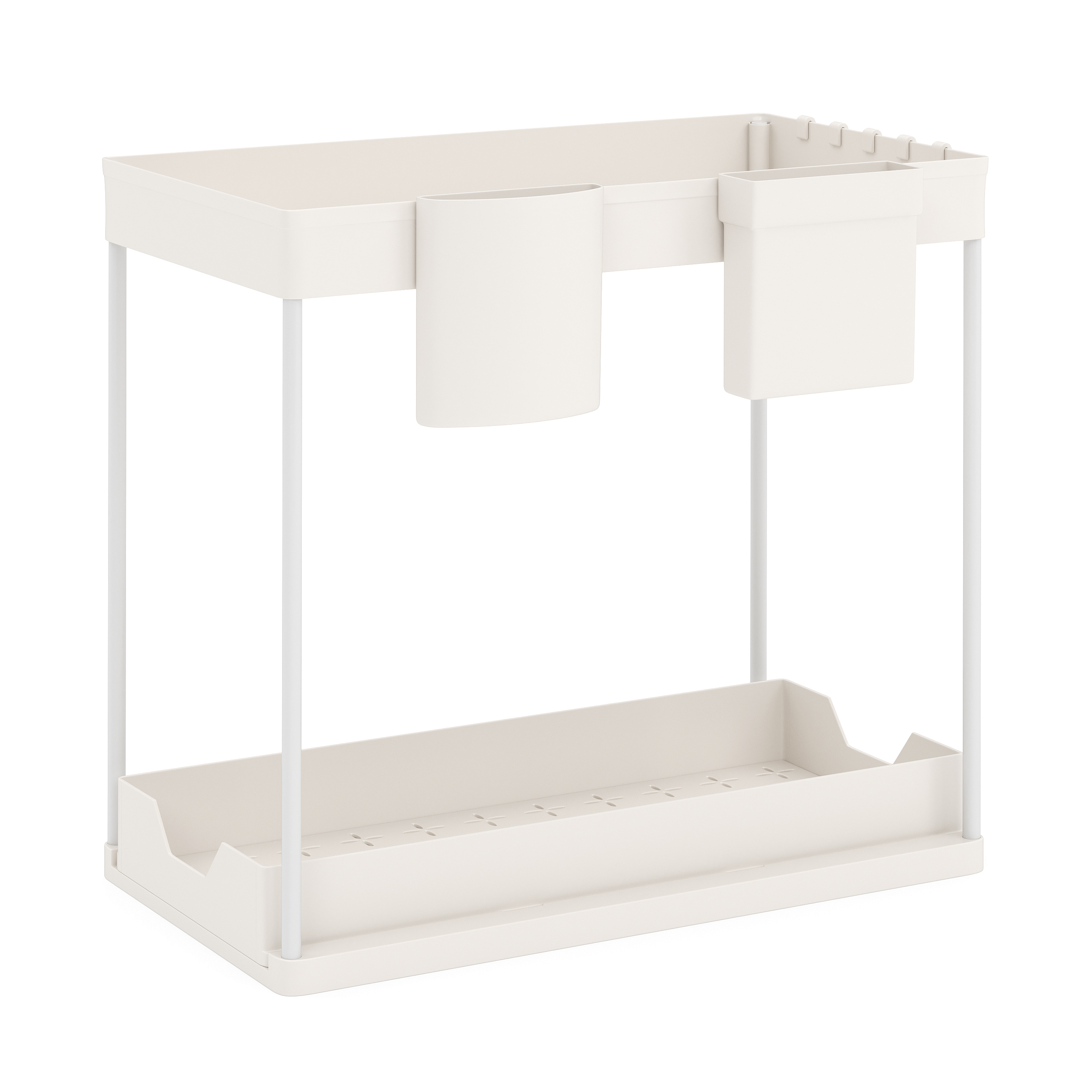 Schrank-Organizer Küche 2 Etagen 39 x 21 x 36 cm weiss