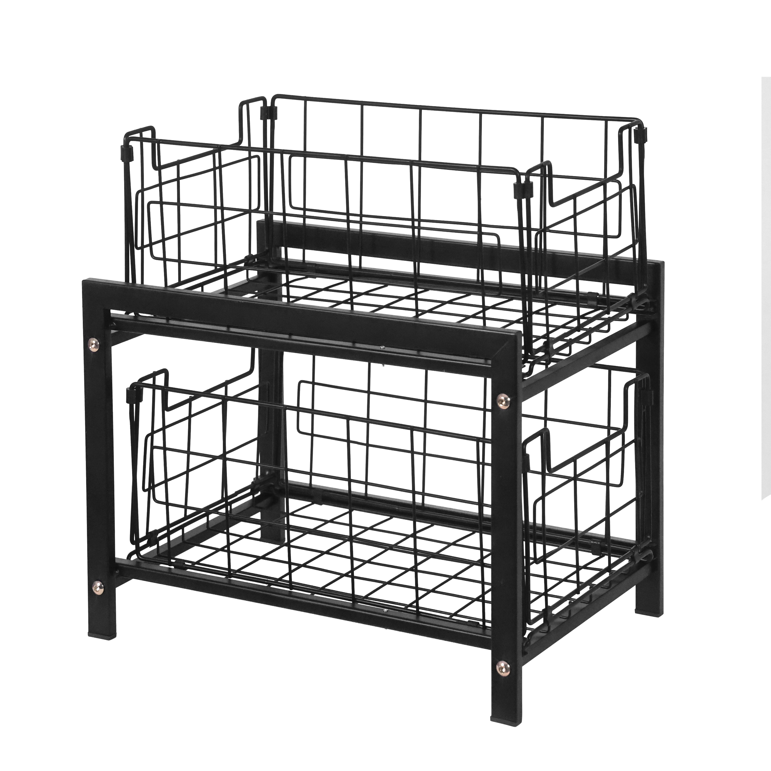 Schrank-Organizer Küche 2 Schubladen 36 x 26 x 38 cm schwarz