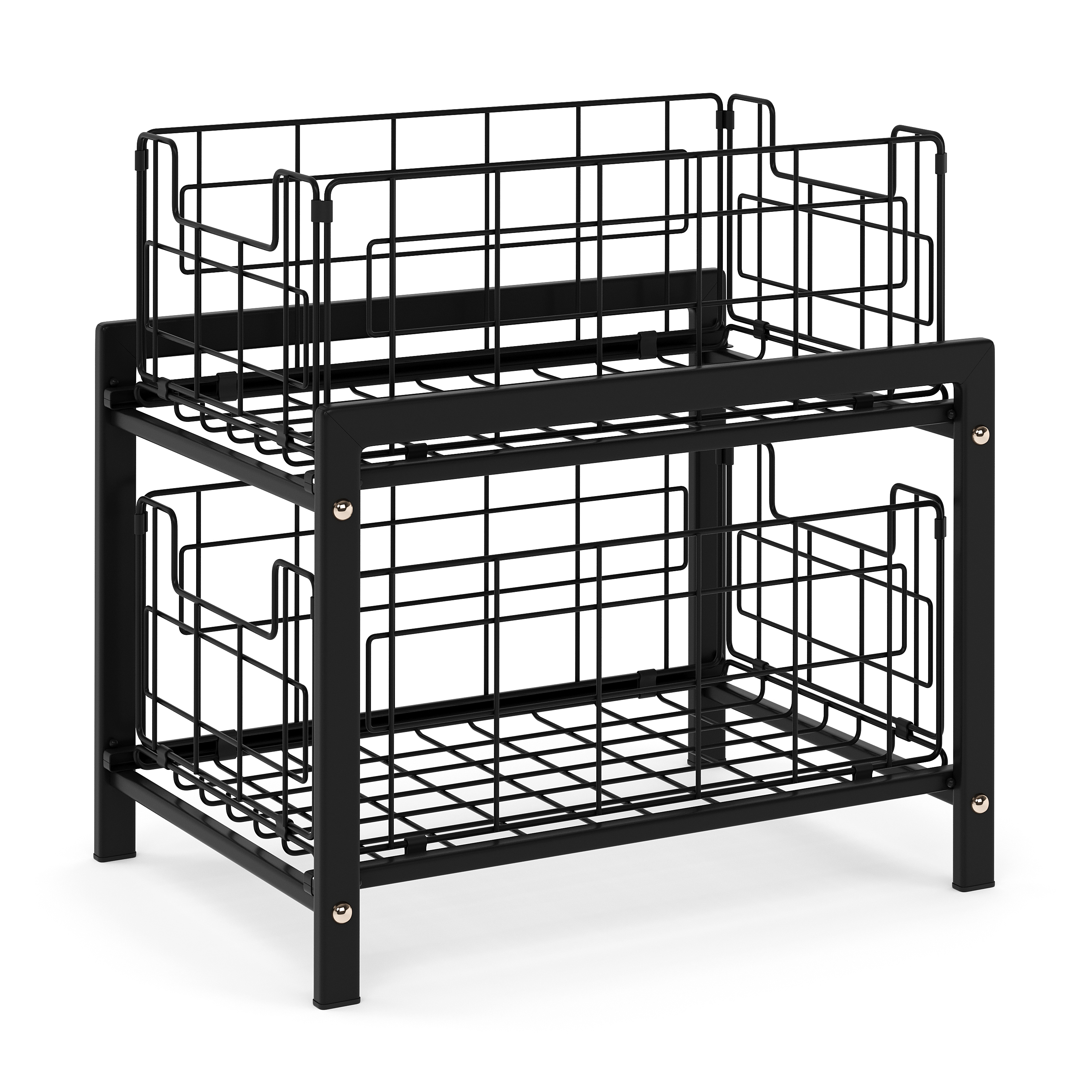 Schrank-Organizer Küche 2 Schubladen 36 x 26 x 38 cm schwarz