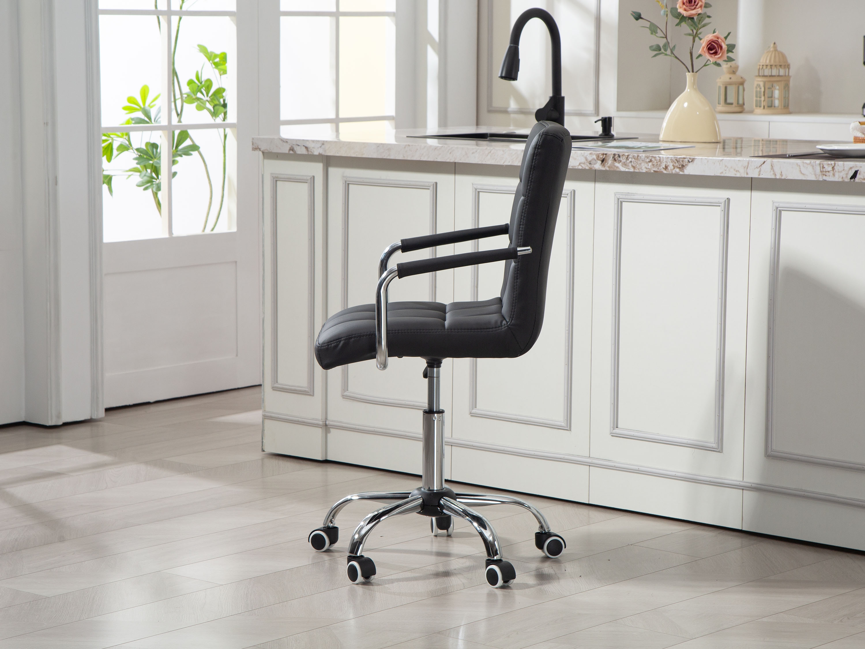 Bürostuhl Leder BENJAMIN schwarz | GONSER.CH