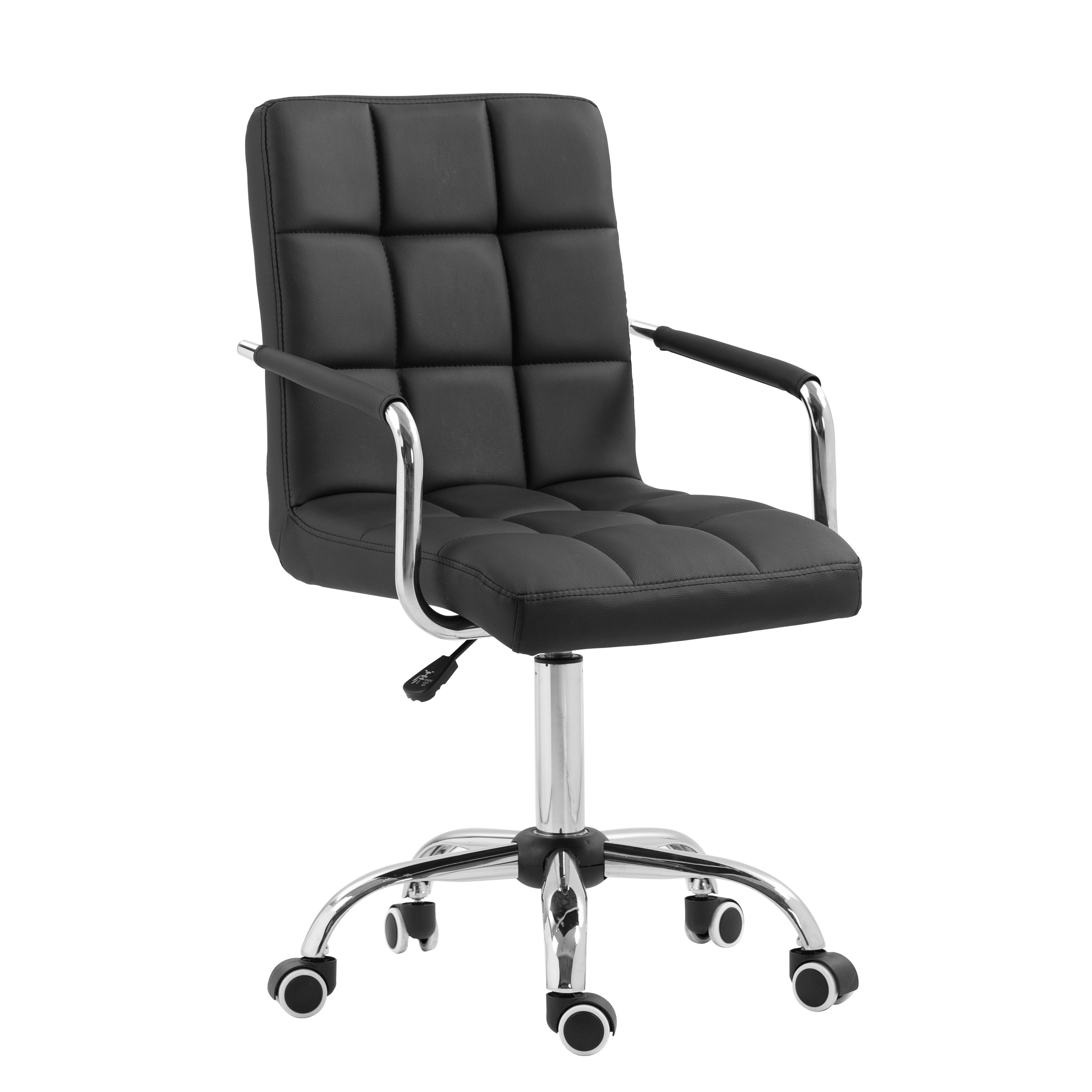 Bürostuhl Leder BENJAMIN schwarz