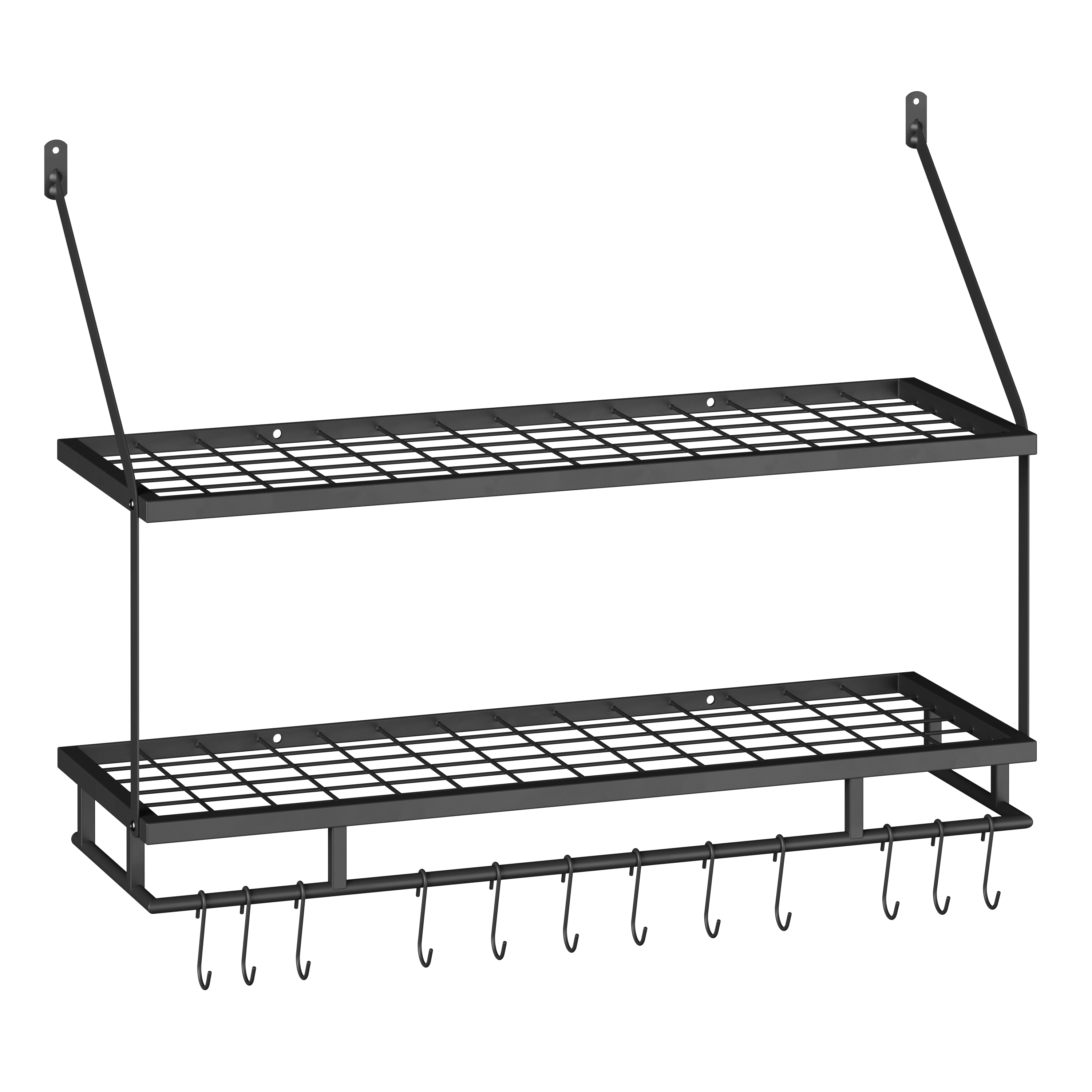 Wandregal Topfregal Eisen 77 x 25 x 56 cm schwarz