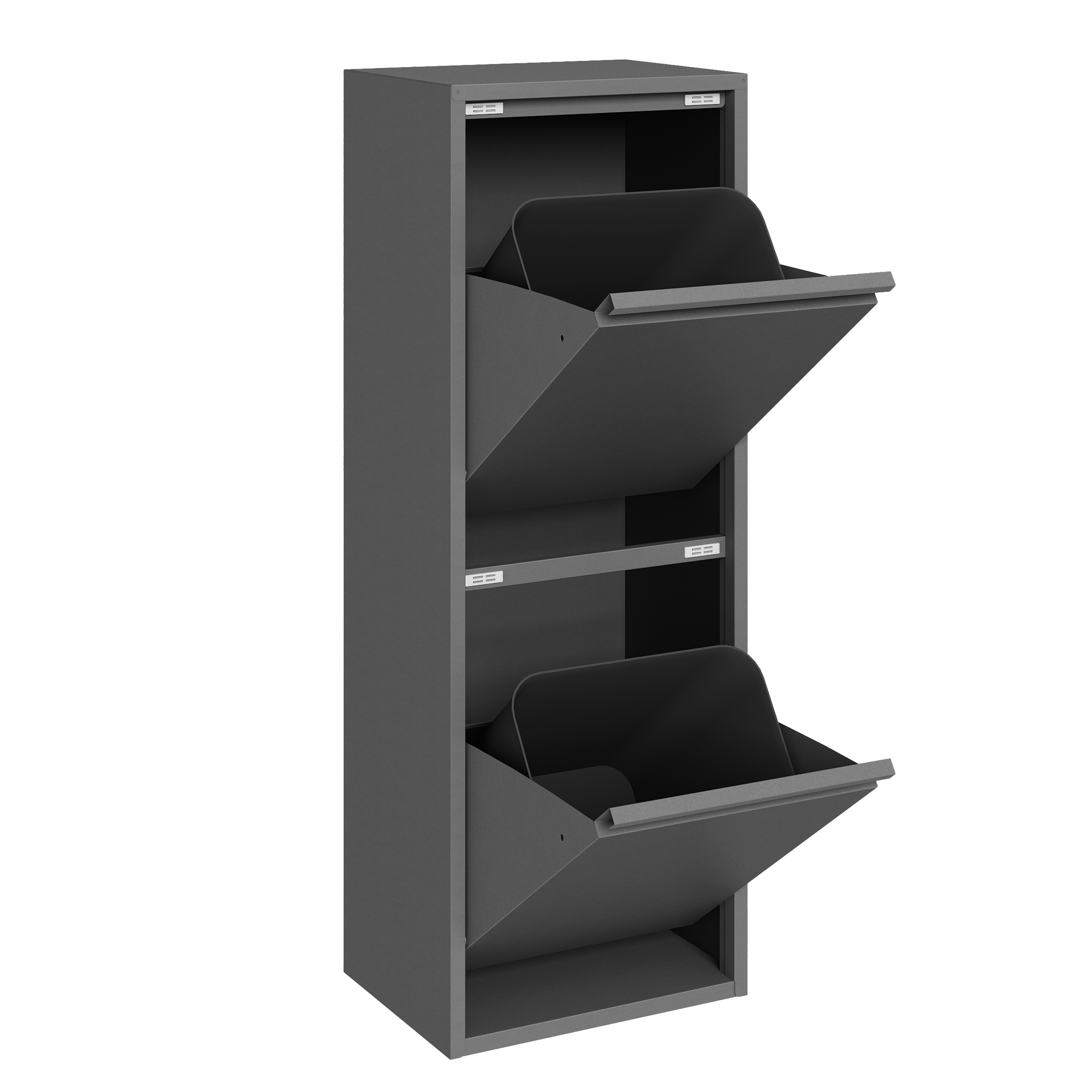 Image of Abfalleimer Metall 2 Fächer 30L anthrazit