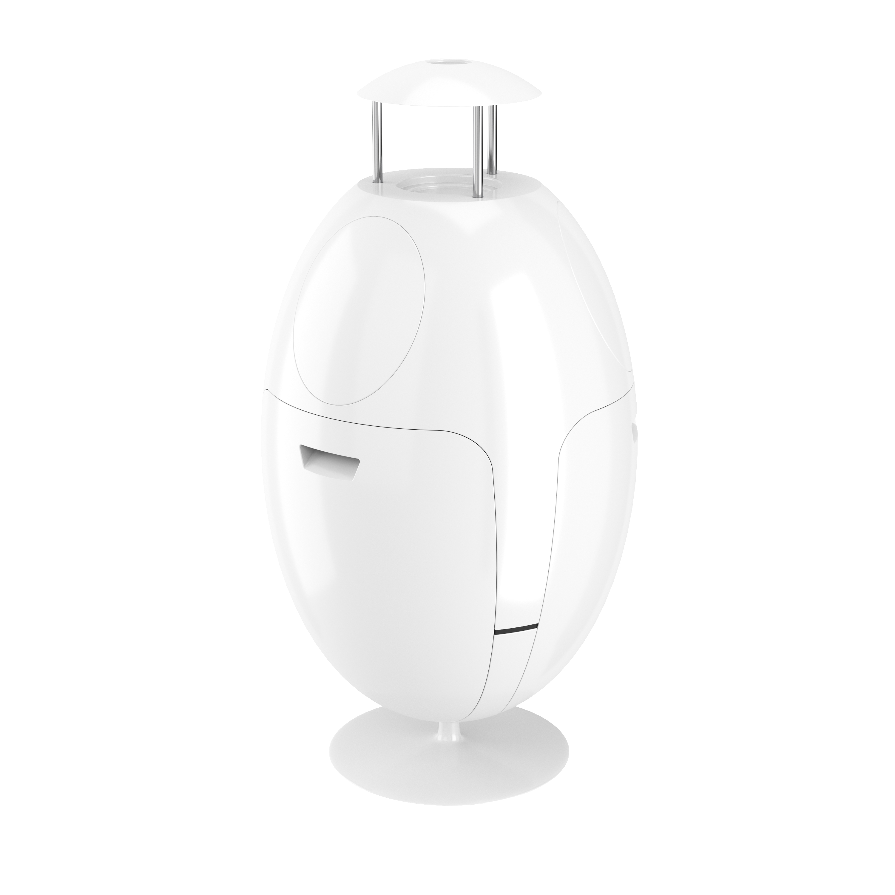 Abfalleimer oval 3 Fächer 54L weiss