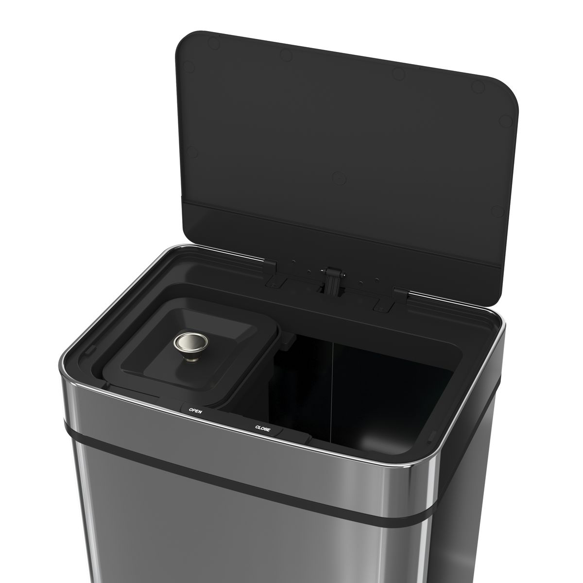 Casa Pura - Poubelle Jusqu'à 72 L - En Acier Inoxydable, à Pédale