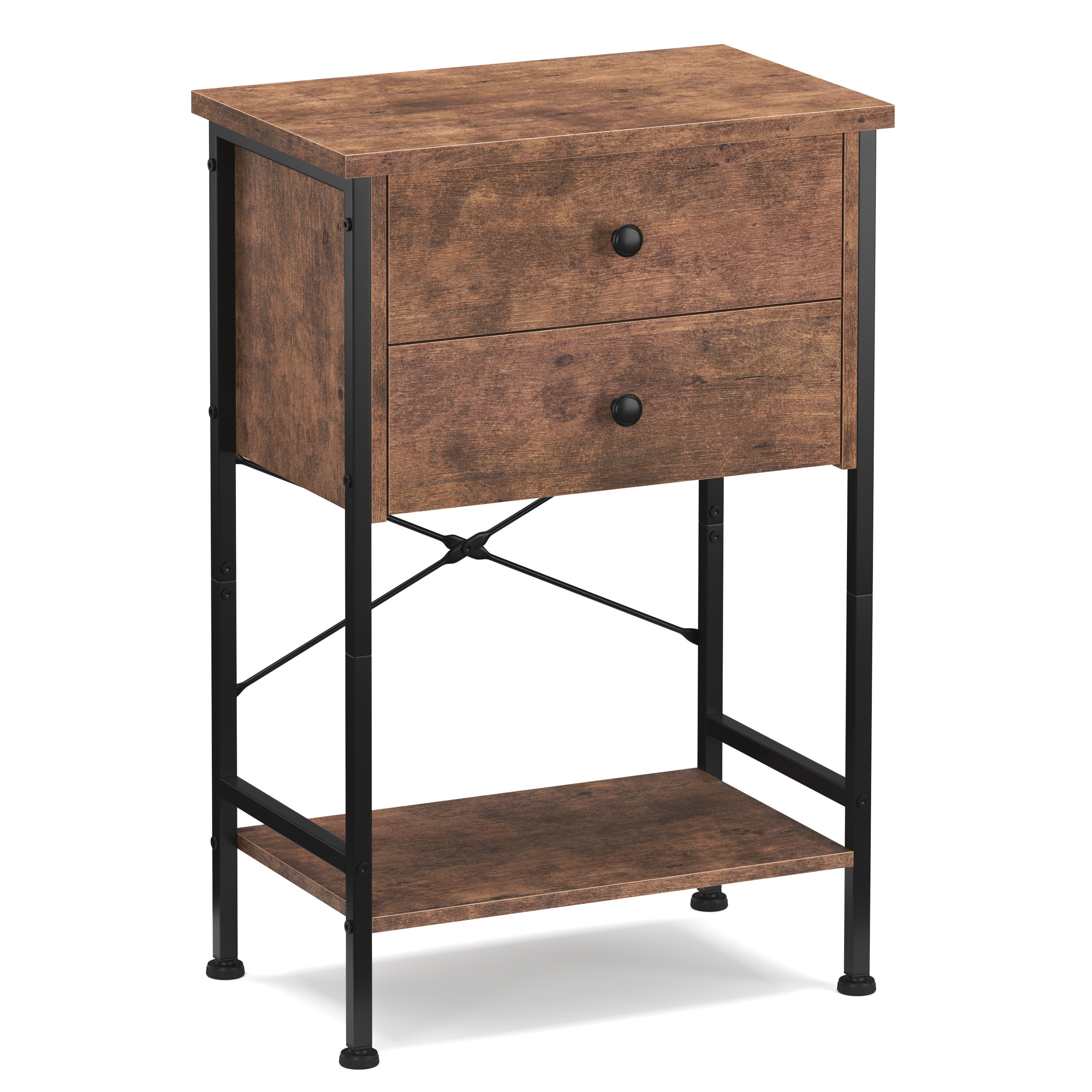 Nachttisch Vintage BONITA 35 x 69 cm mit 2 Schubladen