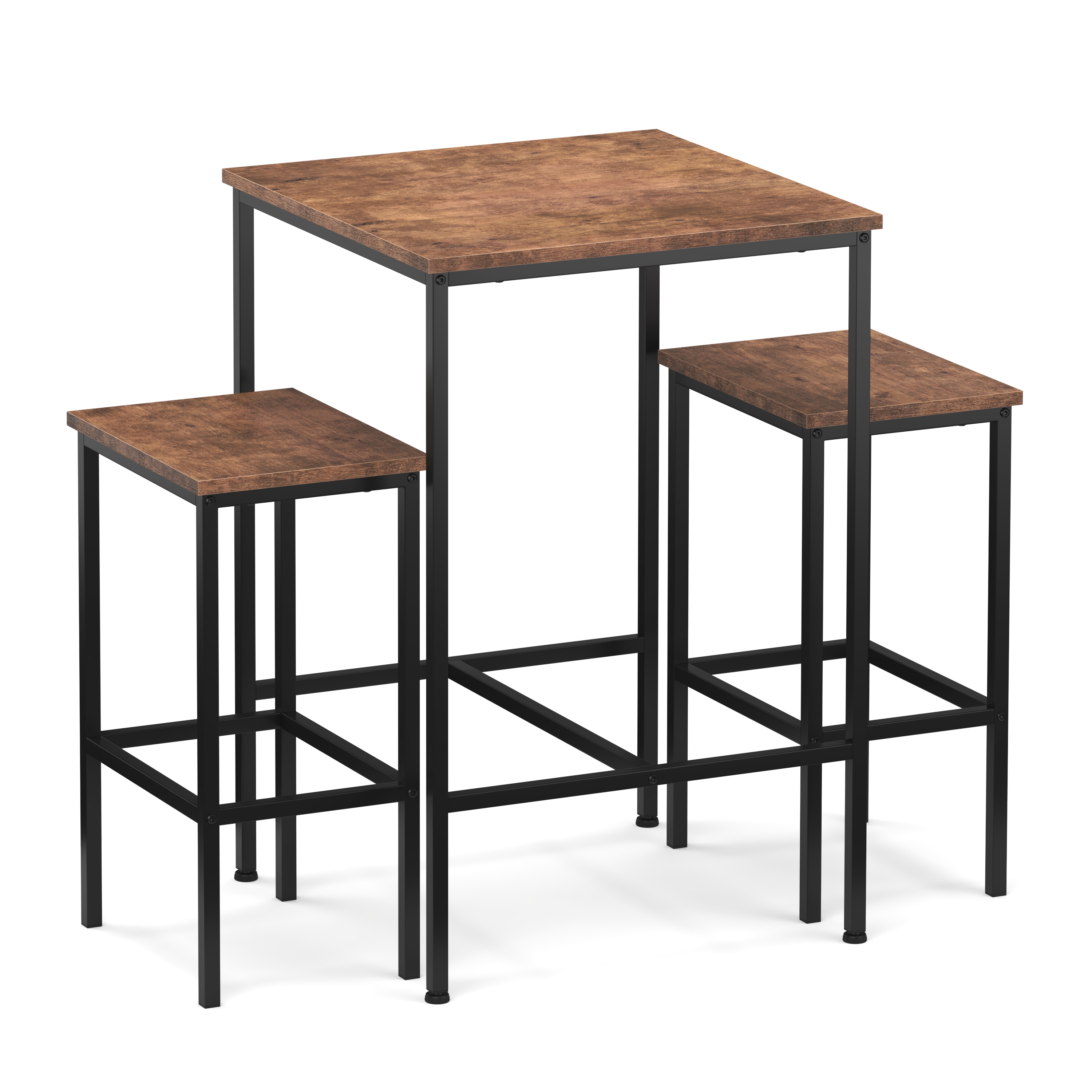 Bartisch mit Barhocker Set Vintage BONITA 60 x 60 x 90 cm