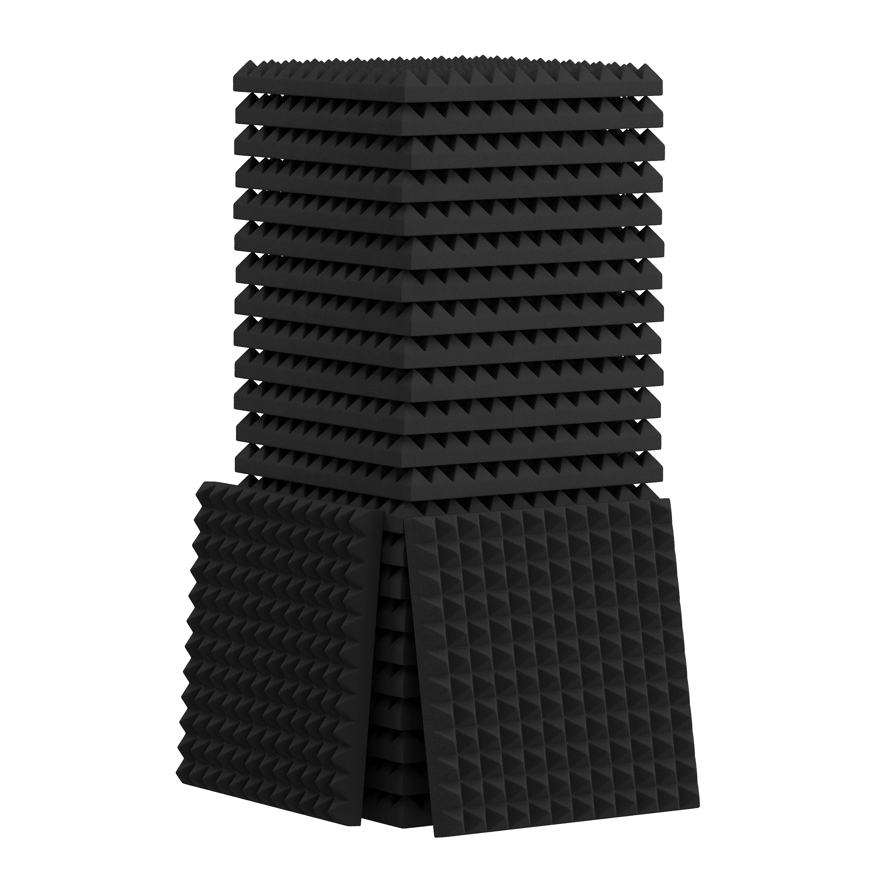 Image of Akustikschaumplatte Pyramiden 24er Set 30 x 30 cm schwarz
