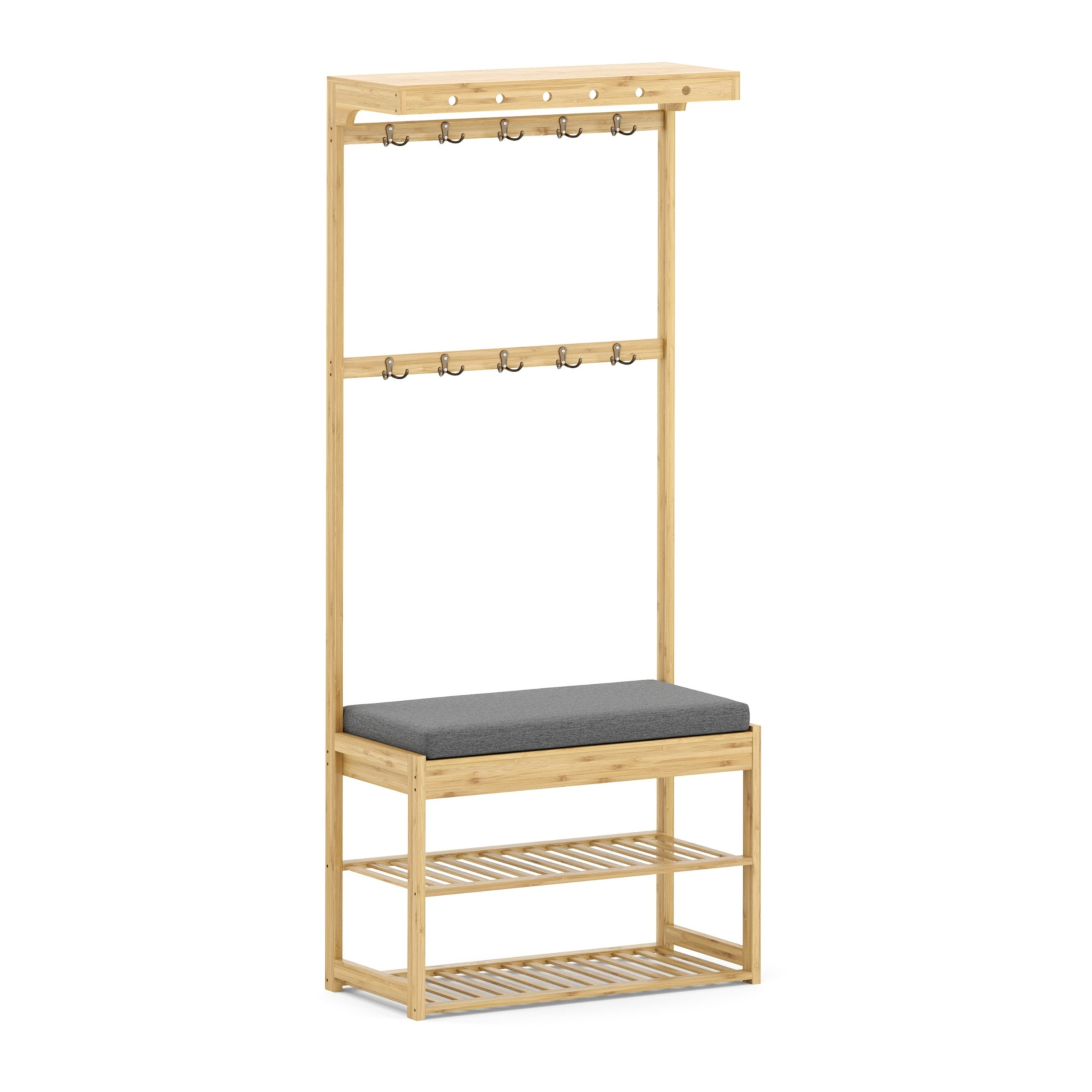 Garderobe Schuhregal Bambus BRENT 70 x 175 cm natur