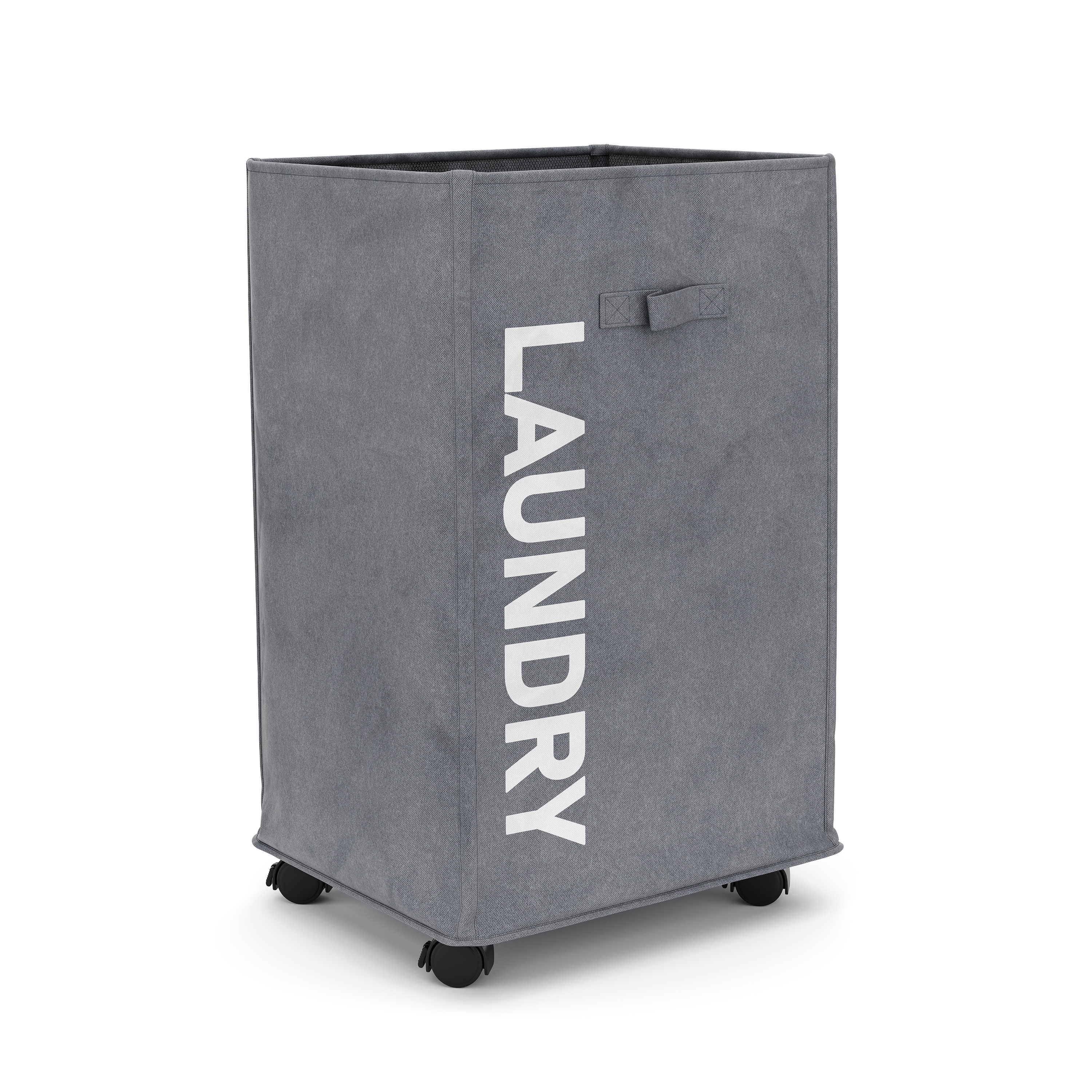 Wäschekorb auf Rollen 83L grau