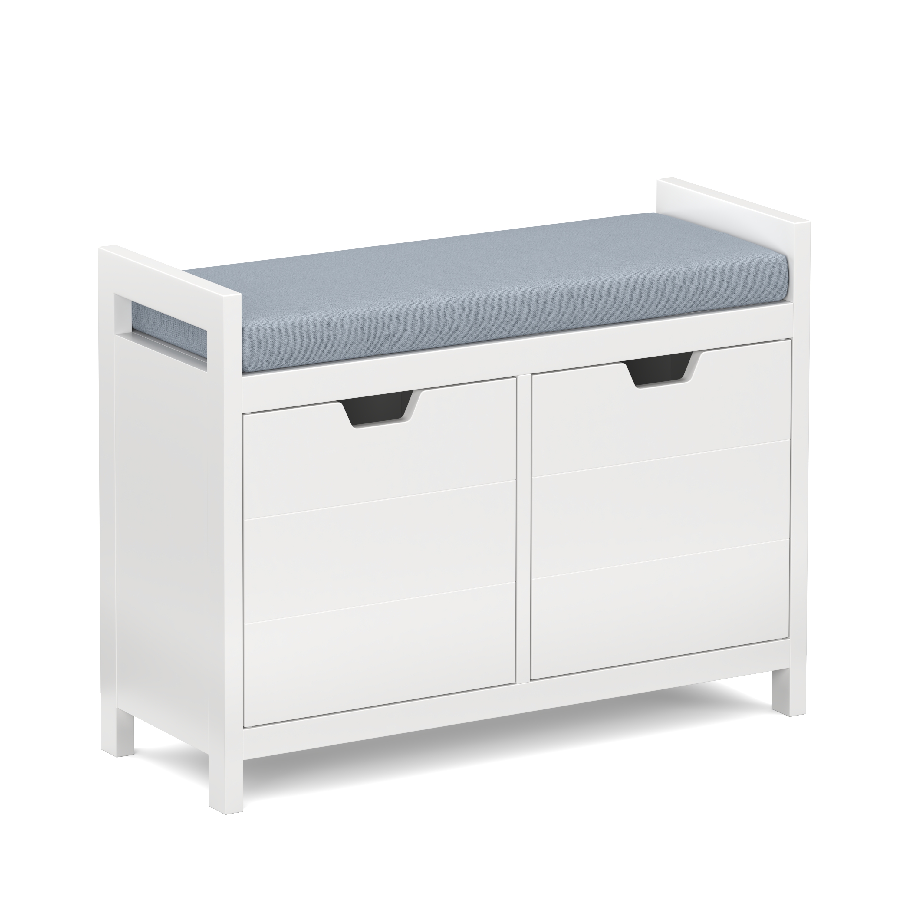 Sitzbank mit Stauraum 91 x 30 x 50 cm weiss