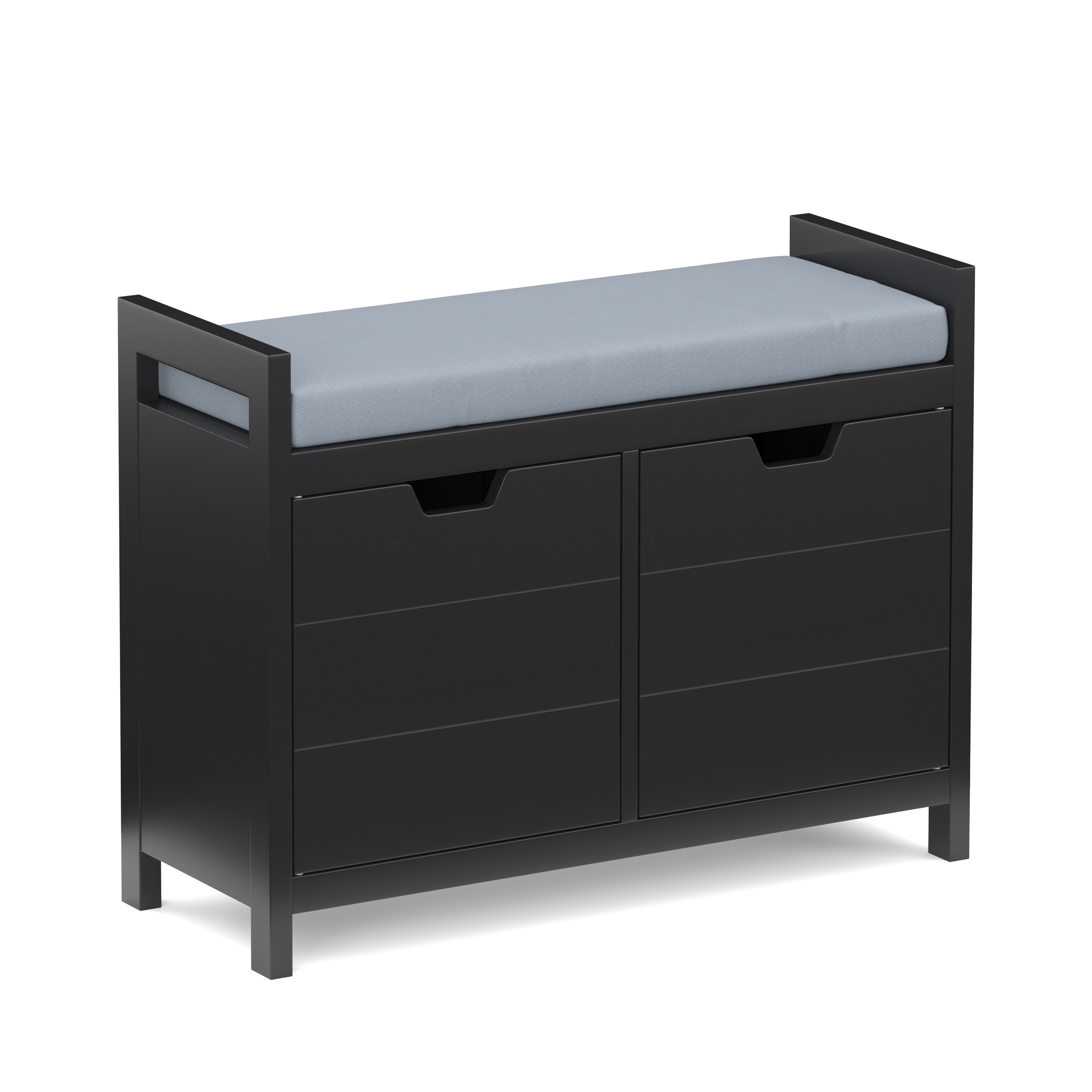 Sitzbank mit Stauraum 91 x 30 x 50 cm schwarz