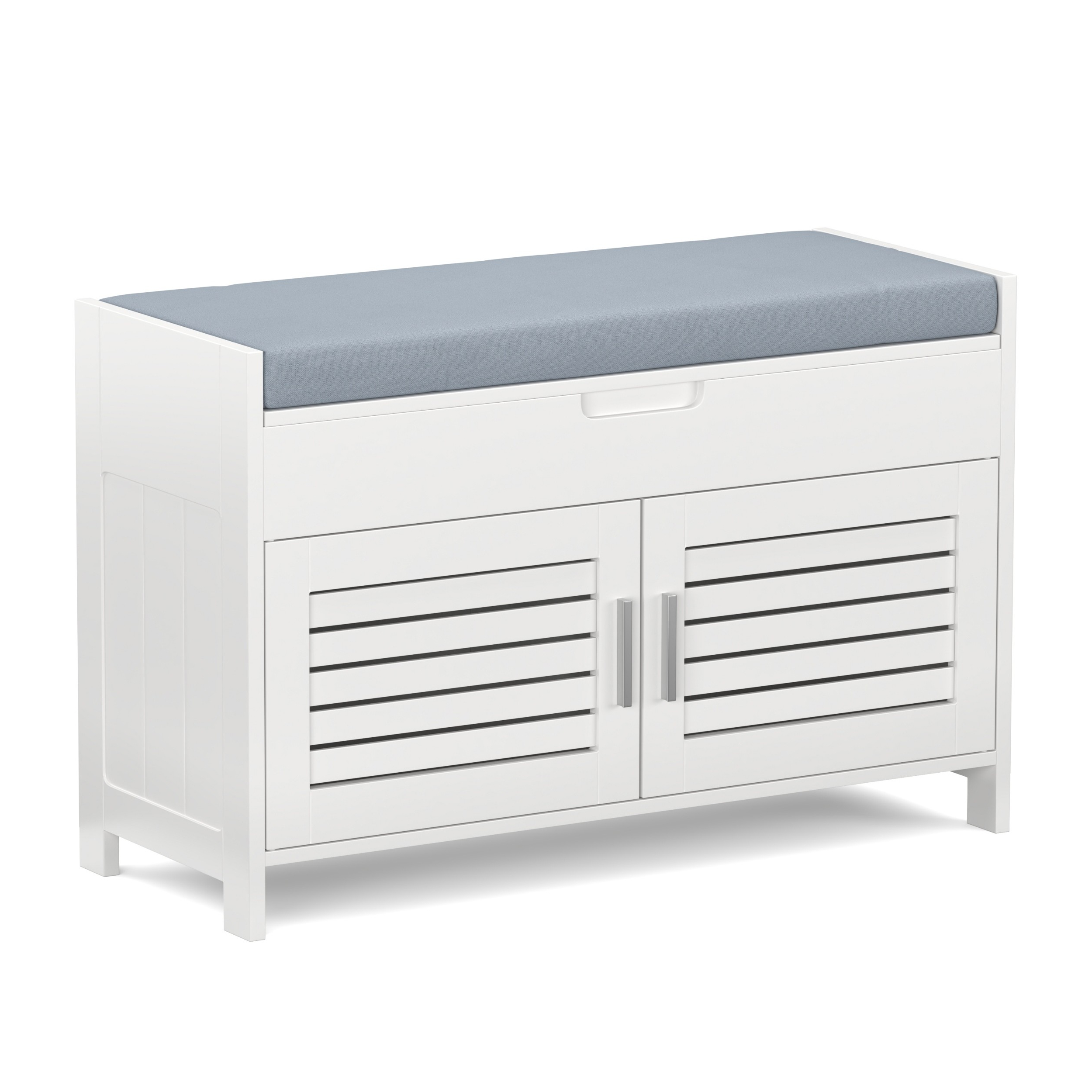 Sitzbank mit Stauraum 90 x 33 x 50 cm weiss