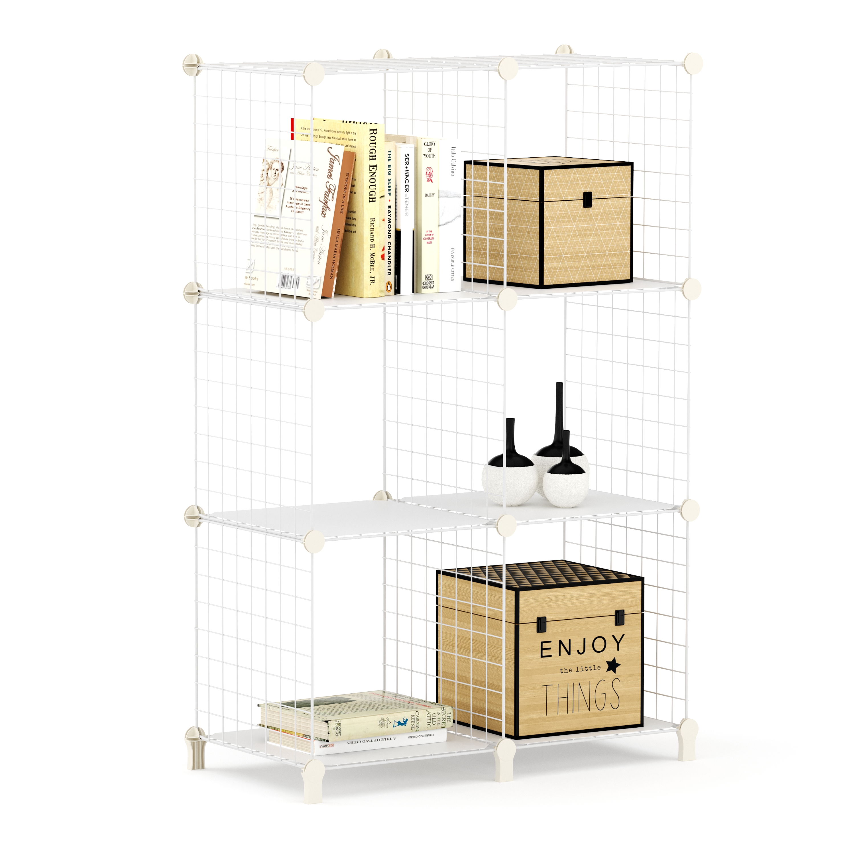 Regal Metall 6 Fächer 74 x 38 x 113 cm weiss