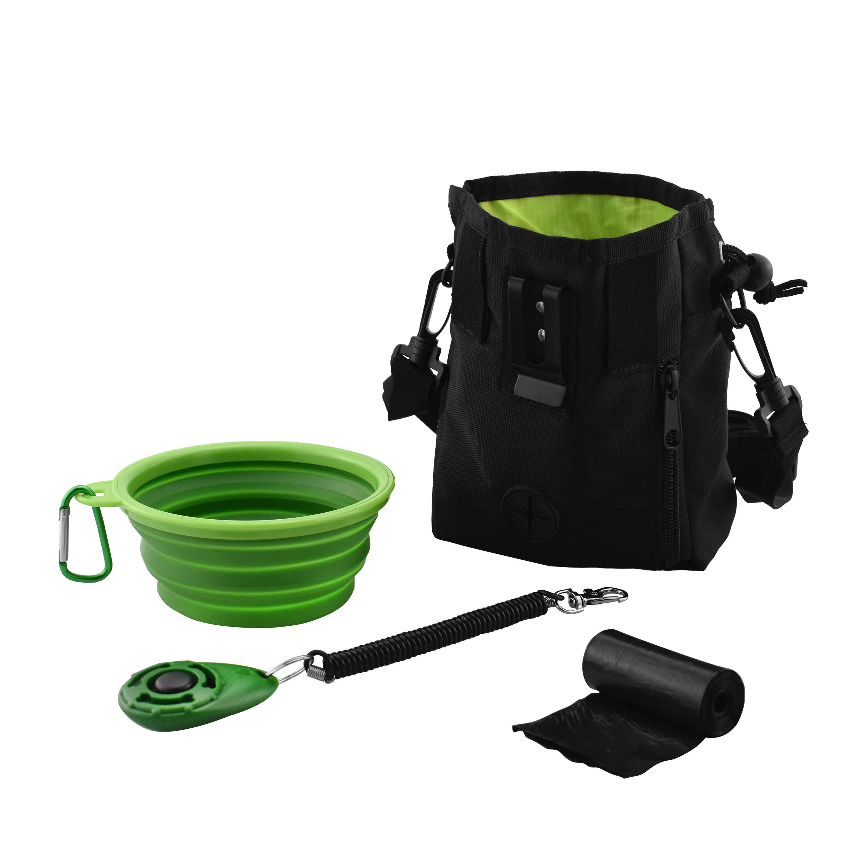 Leckerlibeutel Set für Hunde 6-teilig schwarz/grün