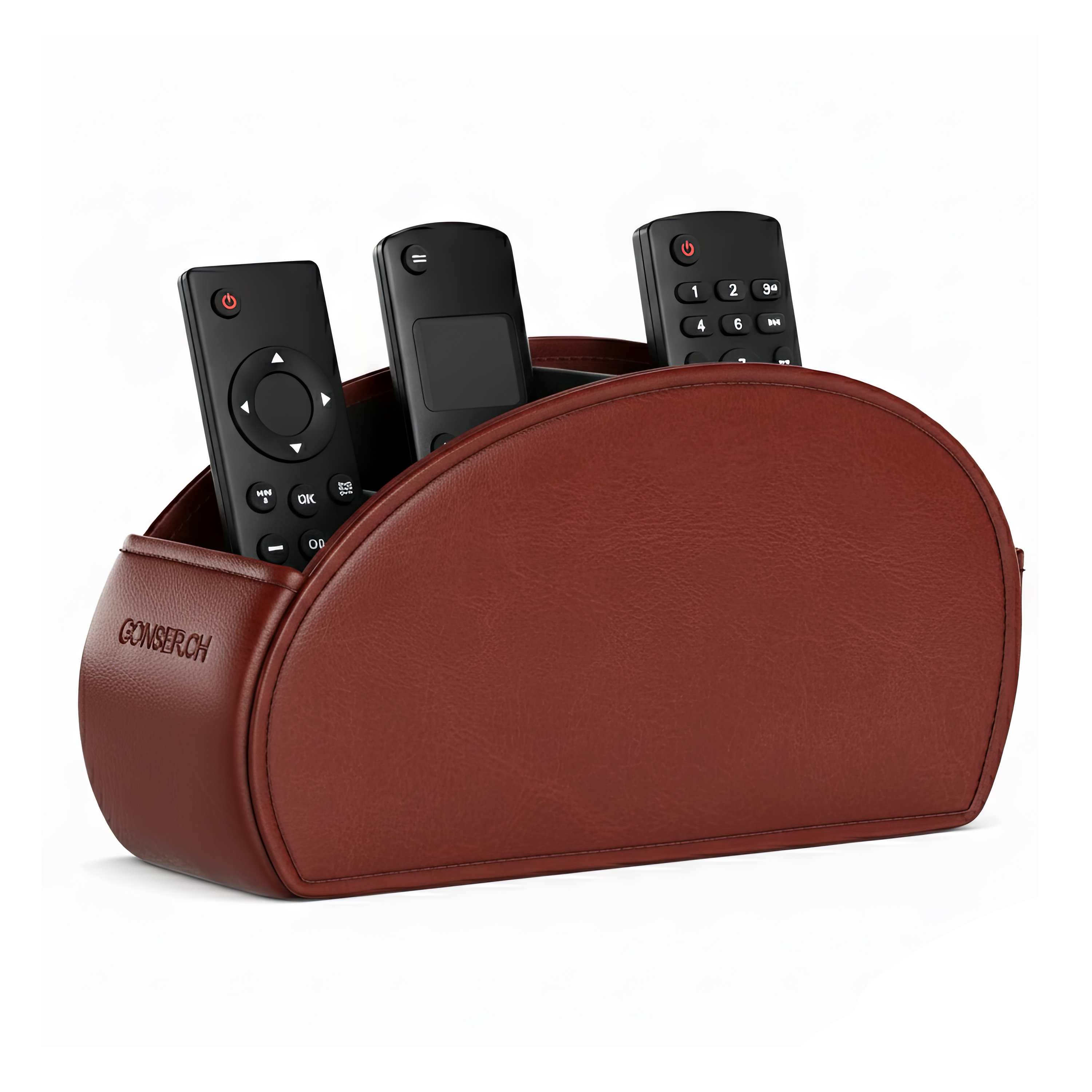 Fernbedienung Organizer Leder dunkelbraun/schwarz