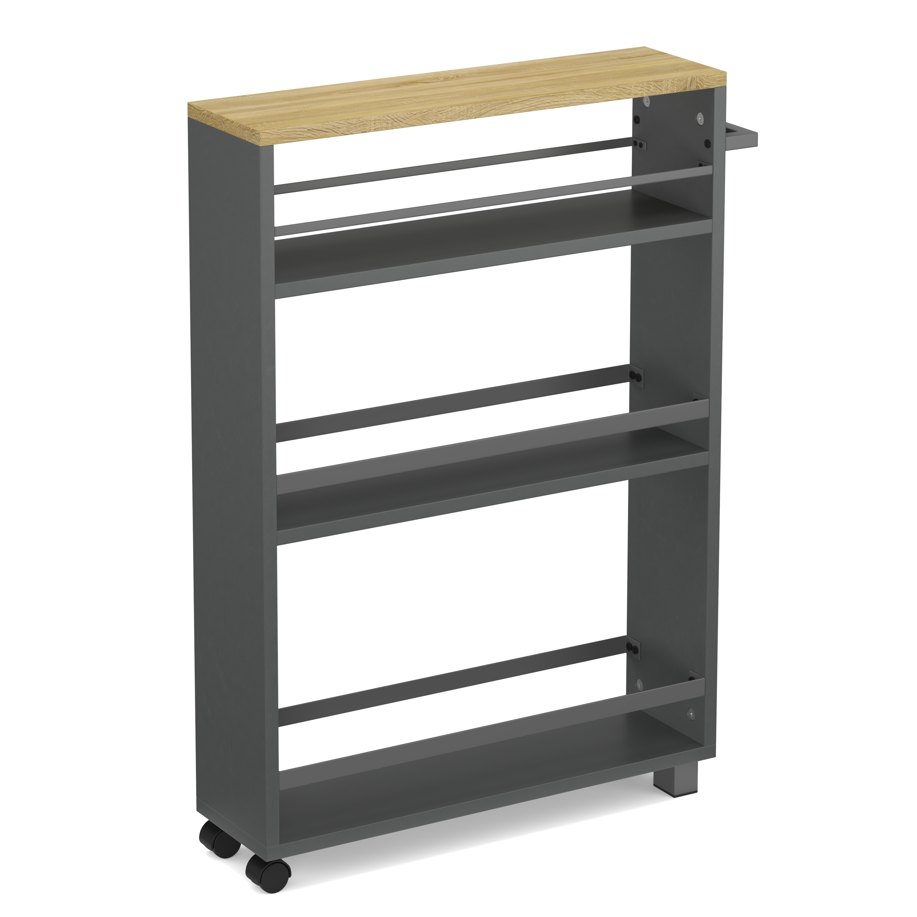 Nischenregal schmal 15 x 54 x 78 cm anthrazit/hellbraun