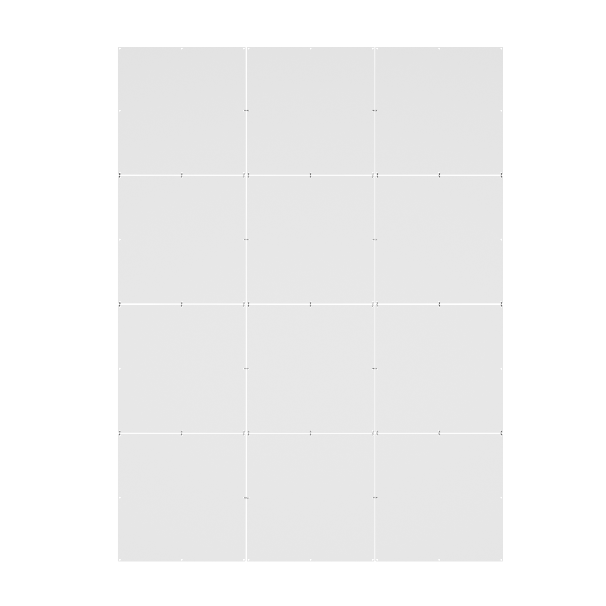 Raumteiler hängend 12er Set 40 x 40 cm uni weiss