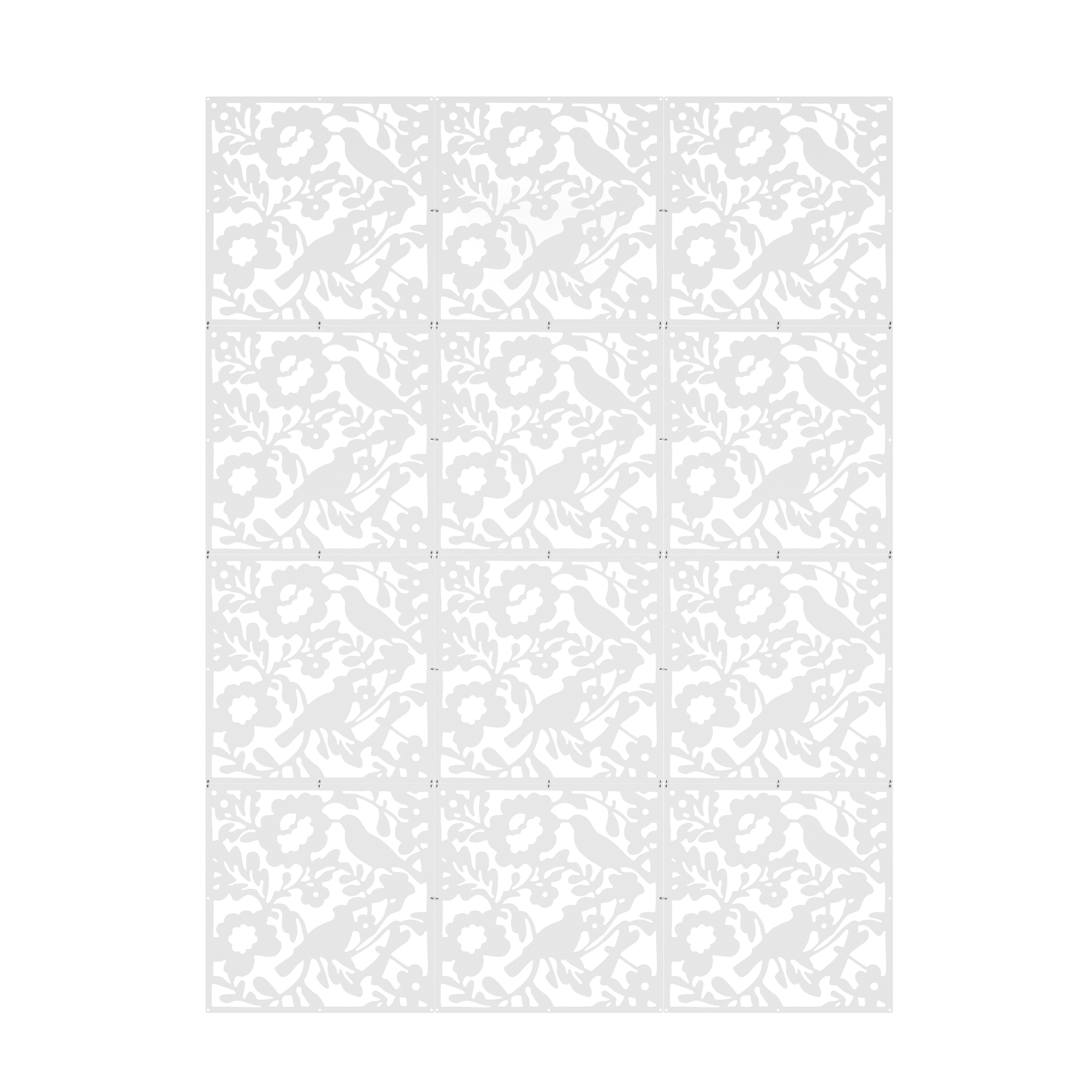 Raumteiler hängend FLOWER 12er Set 40 x 40 cm weiss