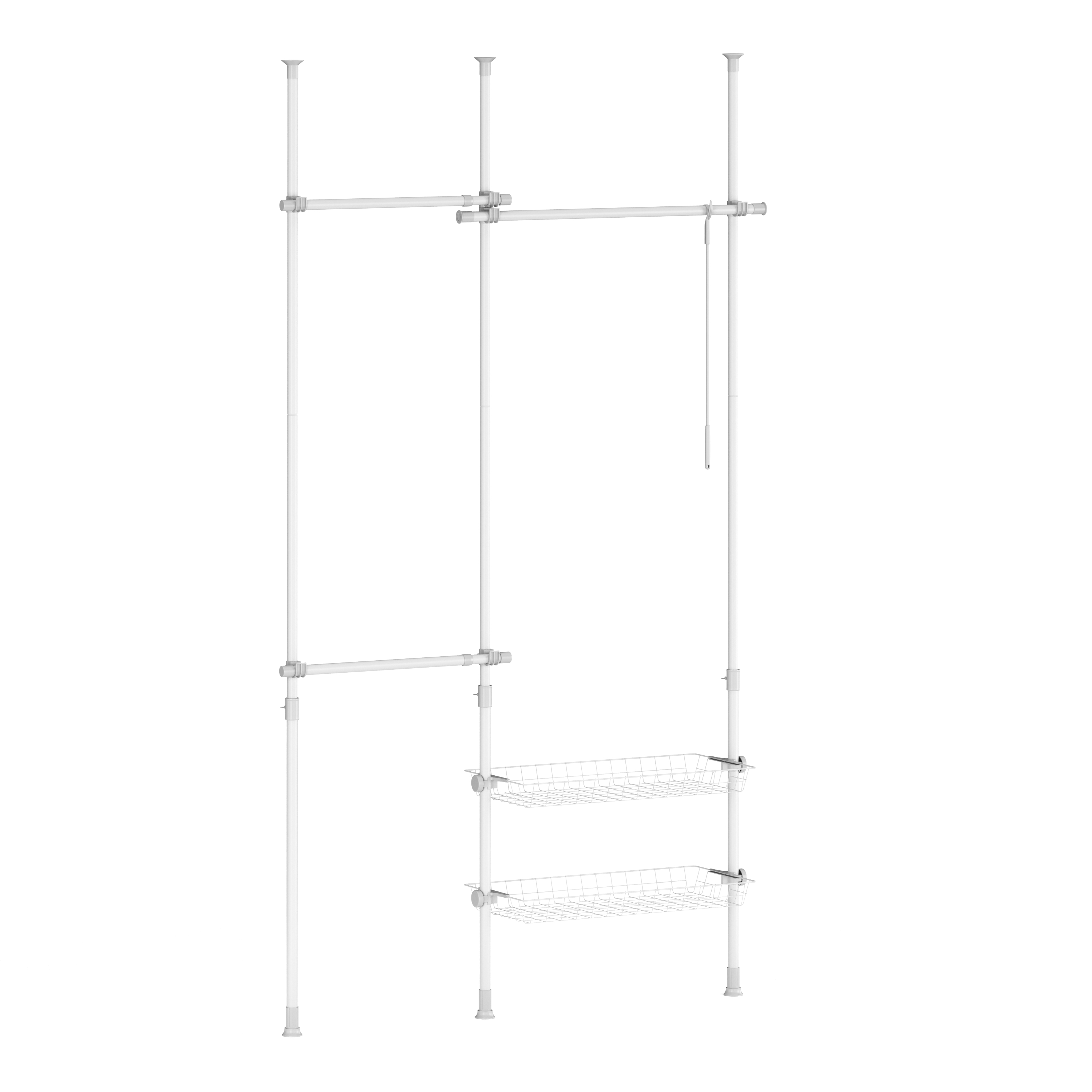 Kleiderständer verstellbar 107 - 280 cm weiss