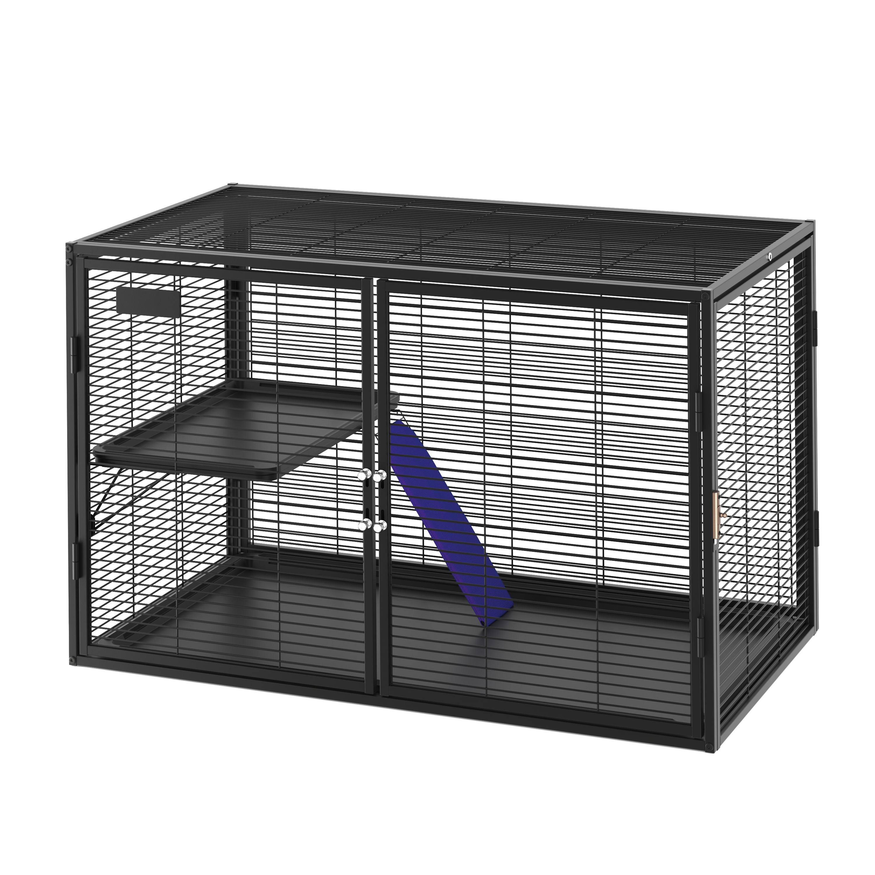 Kleintierkäfig 92 x 58 x 65 cm schwarz