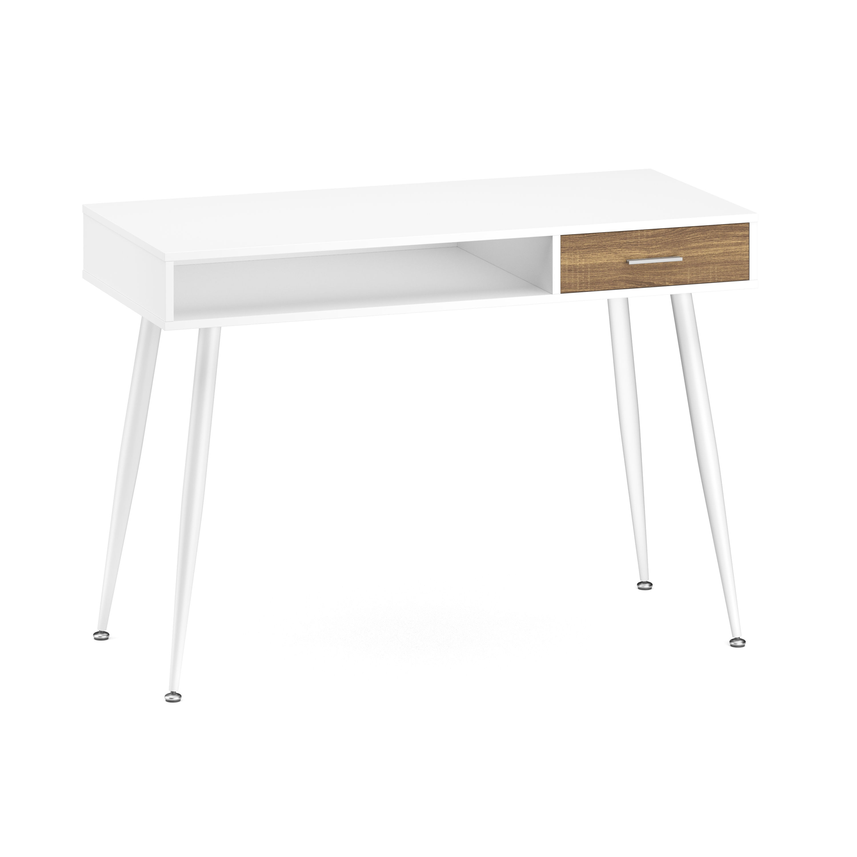 Schreibtisch MINERVA mit Stauraum 110 x 50 x 75 cm weiss/braun