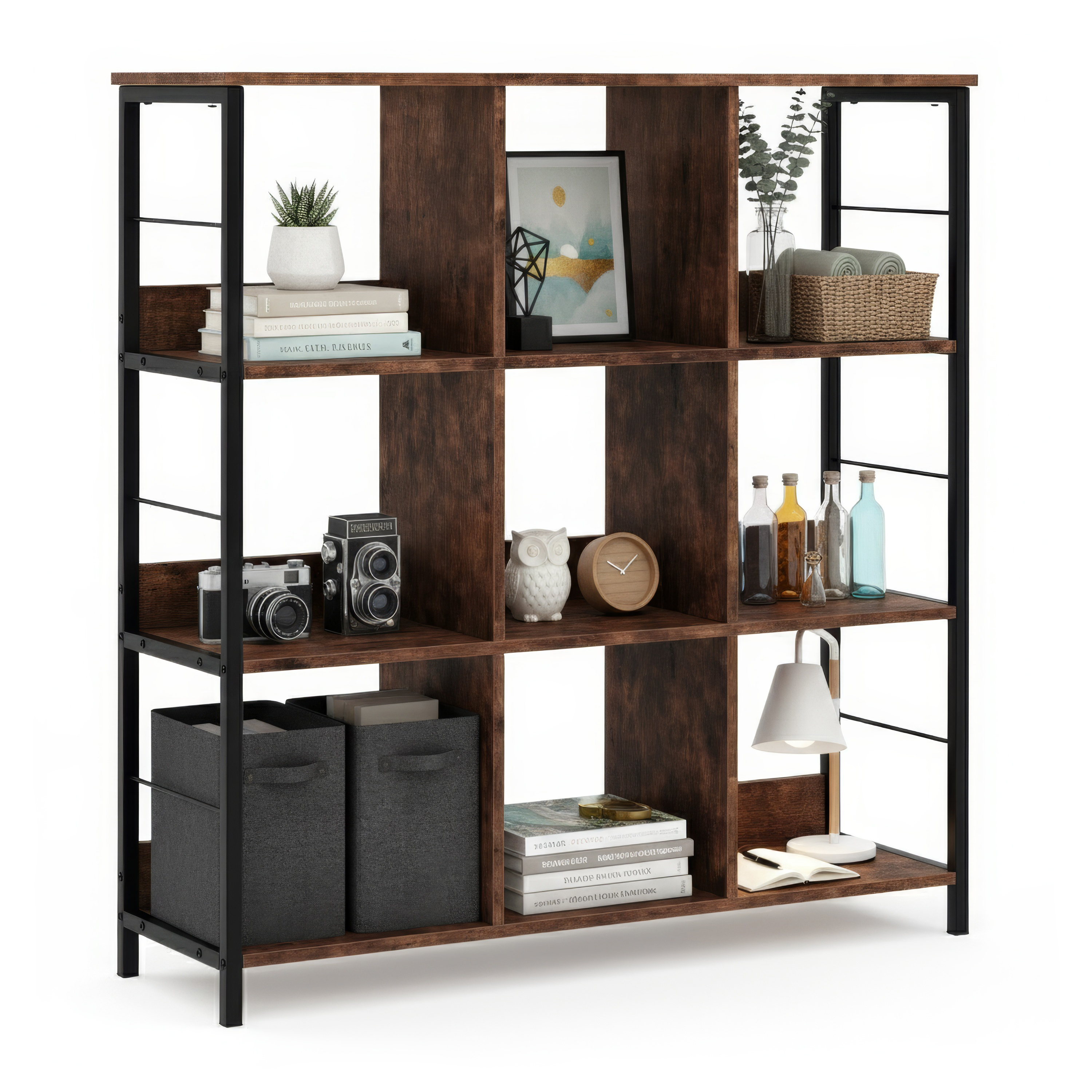 Bücherregal Vintage BONITA 9 Fächer 100 x 103 cm