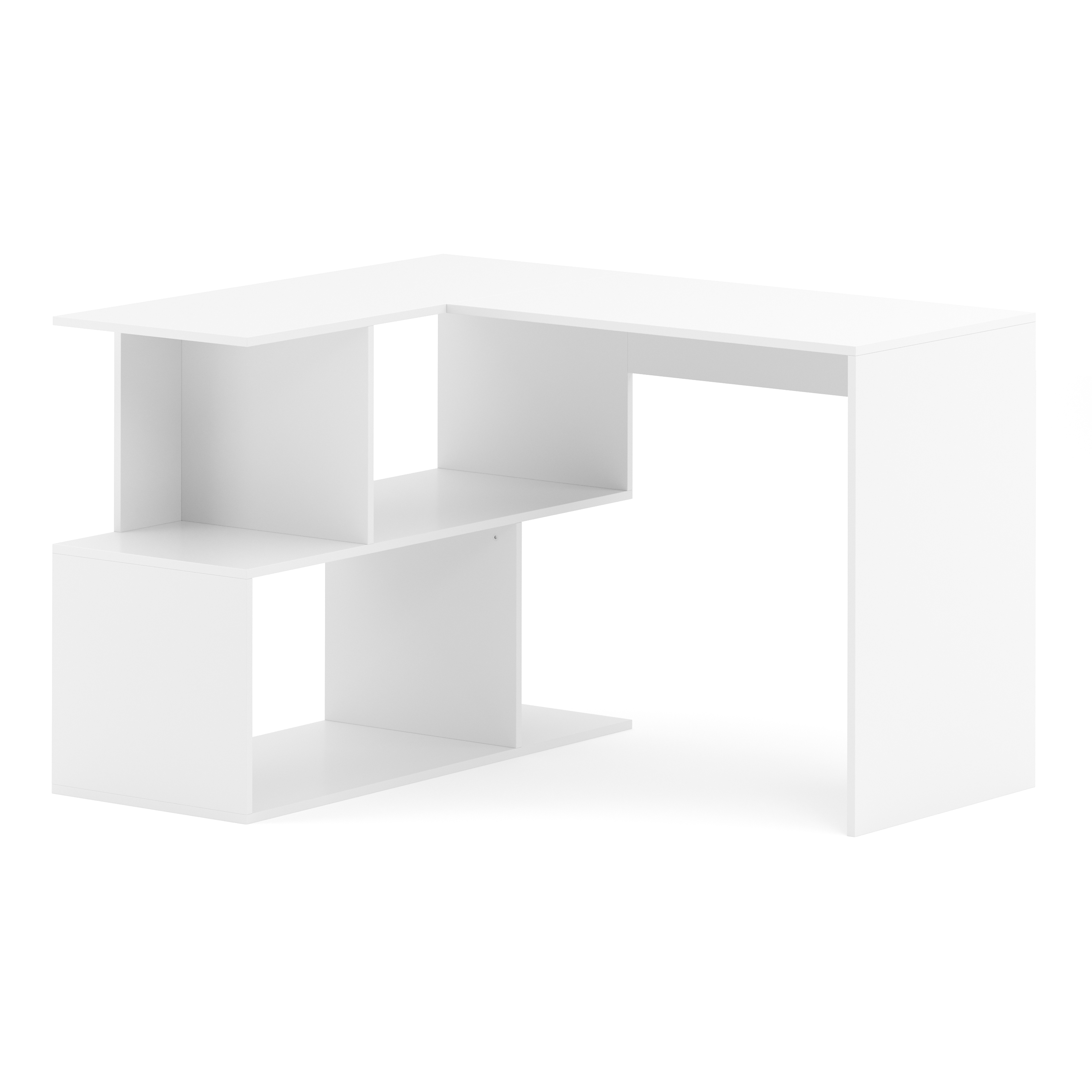 Eckschreibtisch ALBERTINA mit Regal 120 x 100 x 77 cm weiss