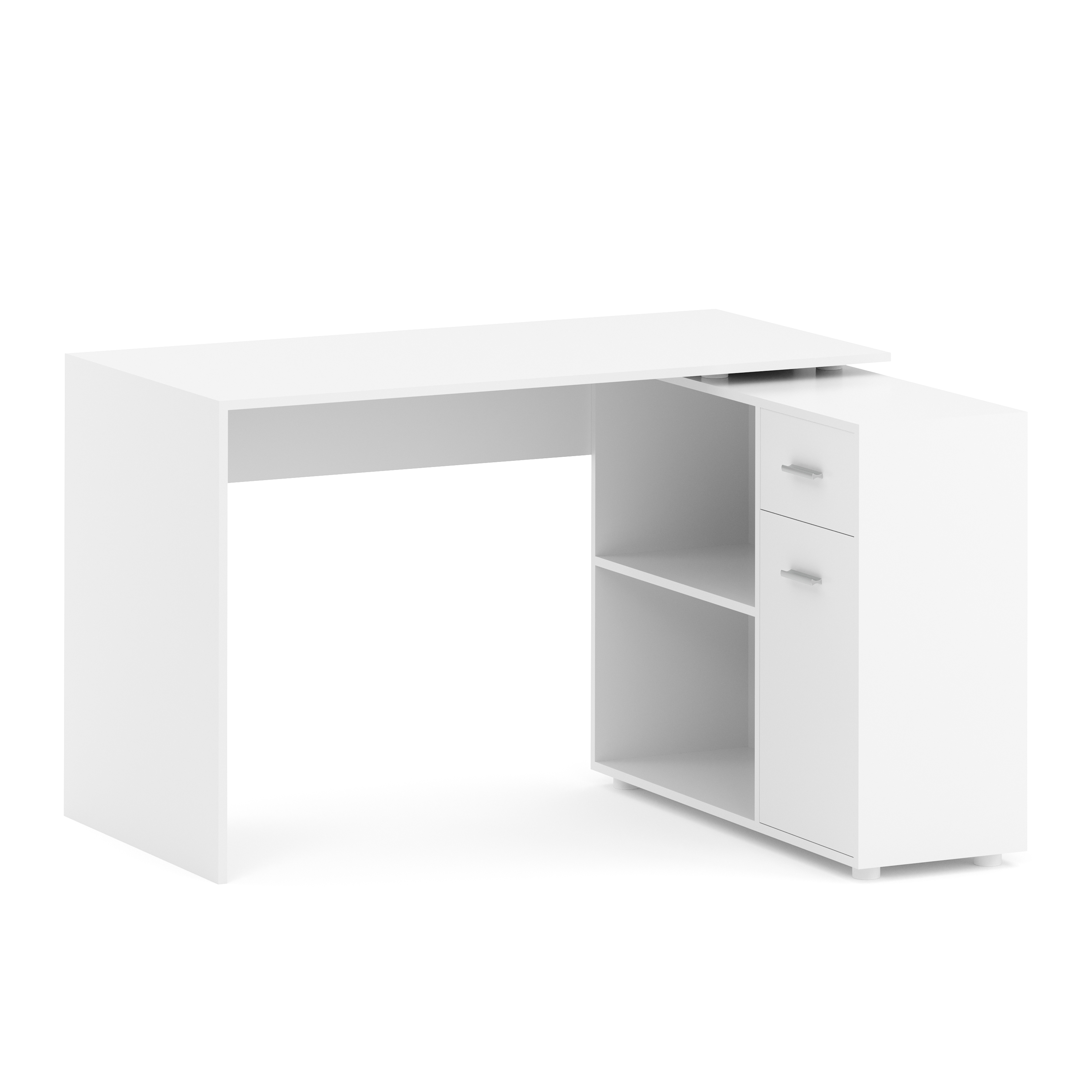 Eckschreibtisch STUARD mit Stauraum 120 x 106 x 75 cm weiss