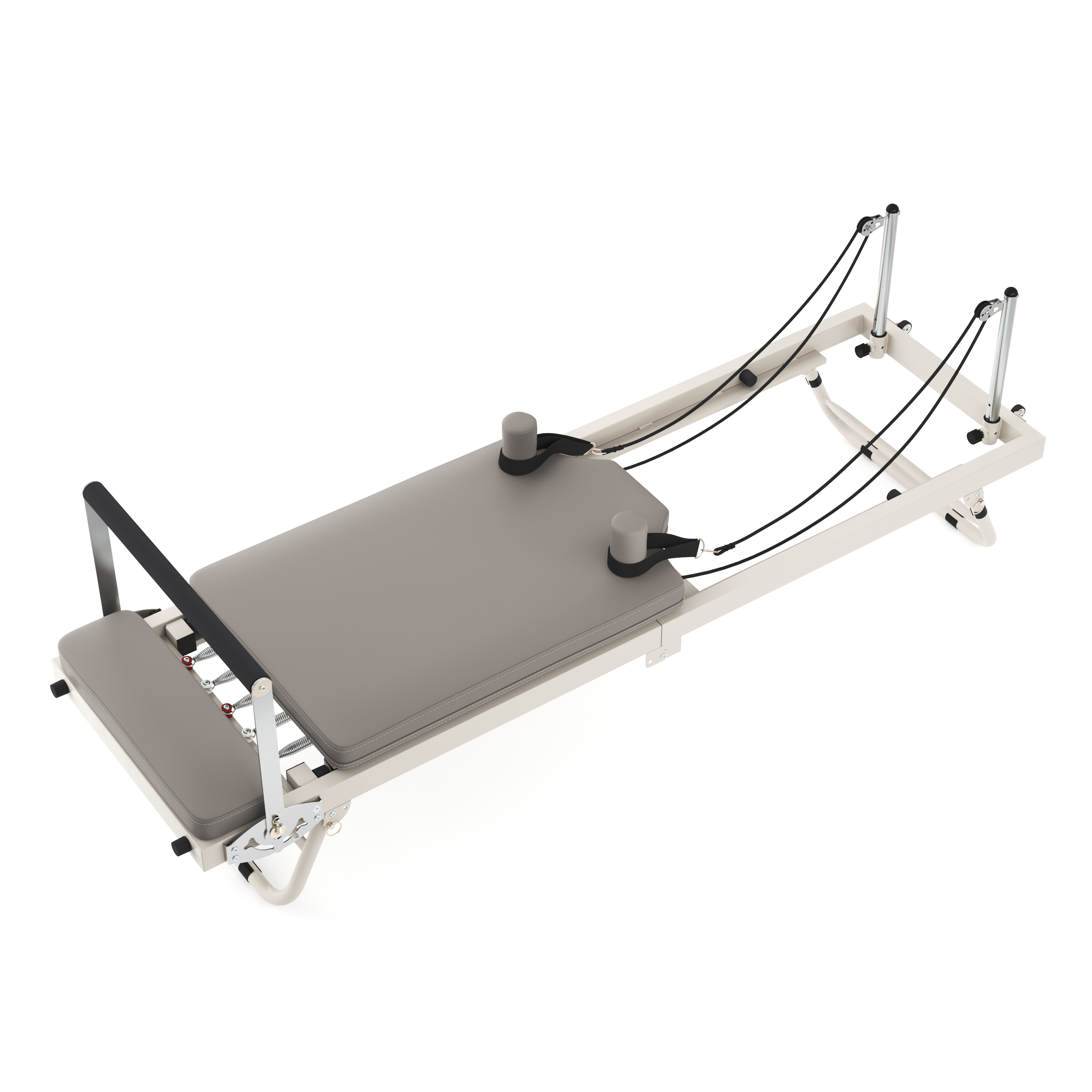 Machine Pilates Reformer Pliable Grise – FitnessPlus, Pour Domicile, Fitness Complet