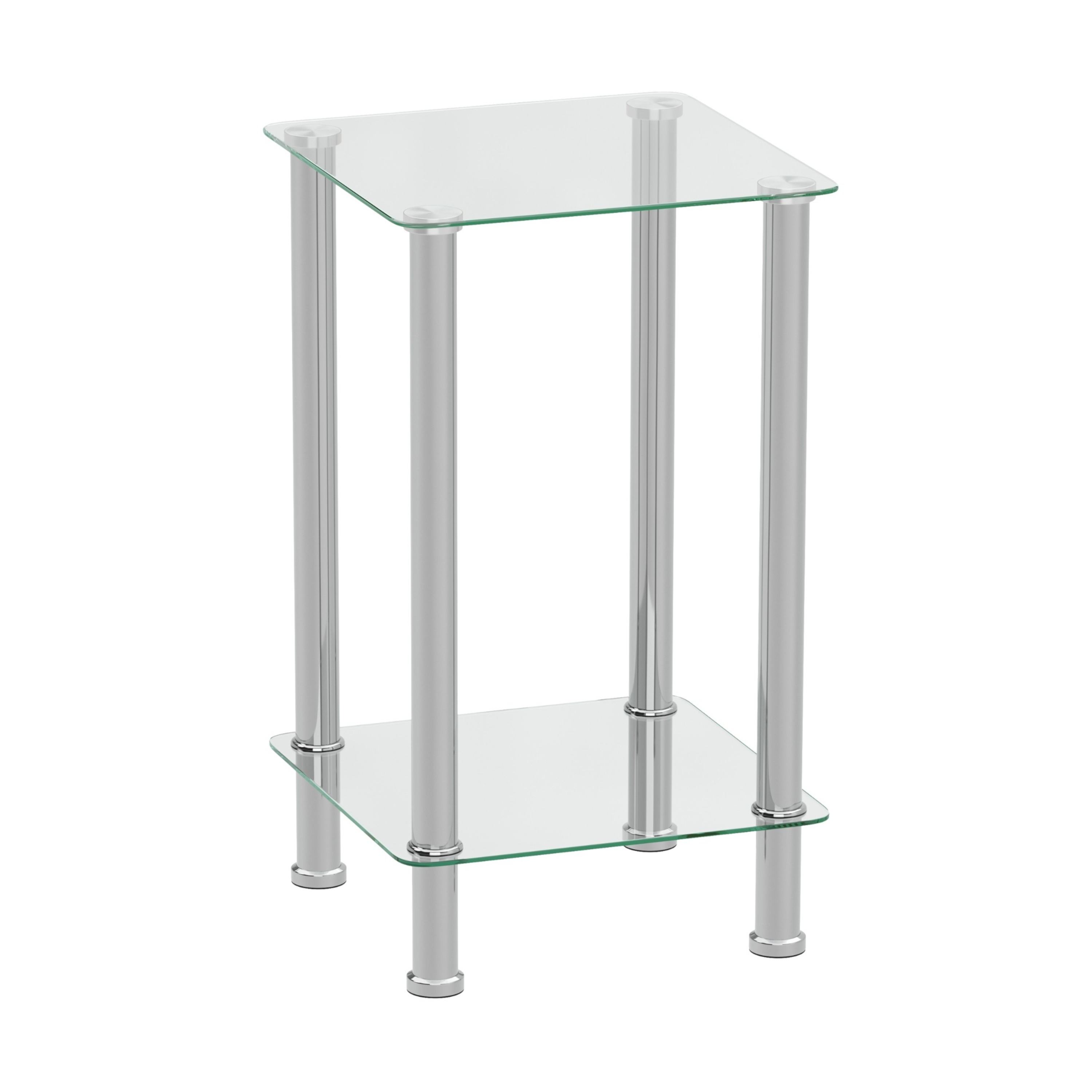 Beistelltisch Glas JUNIPER 39 x 77 cm silber