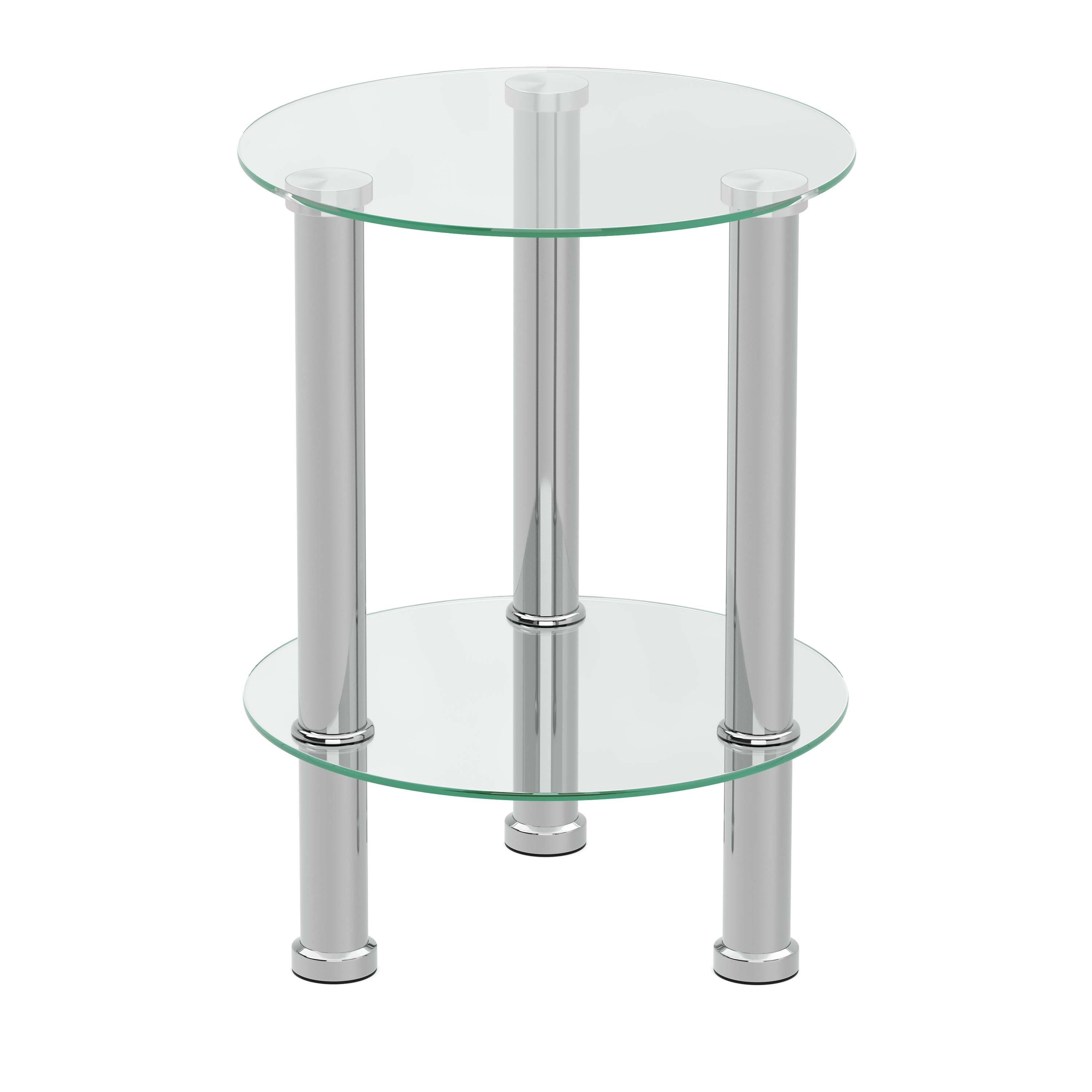 Beistelltisch Glas JUNIPER rund 35 cm silber
