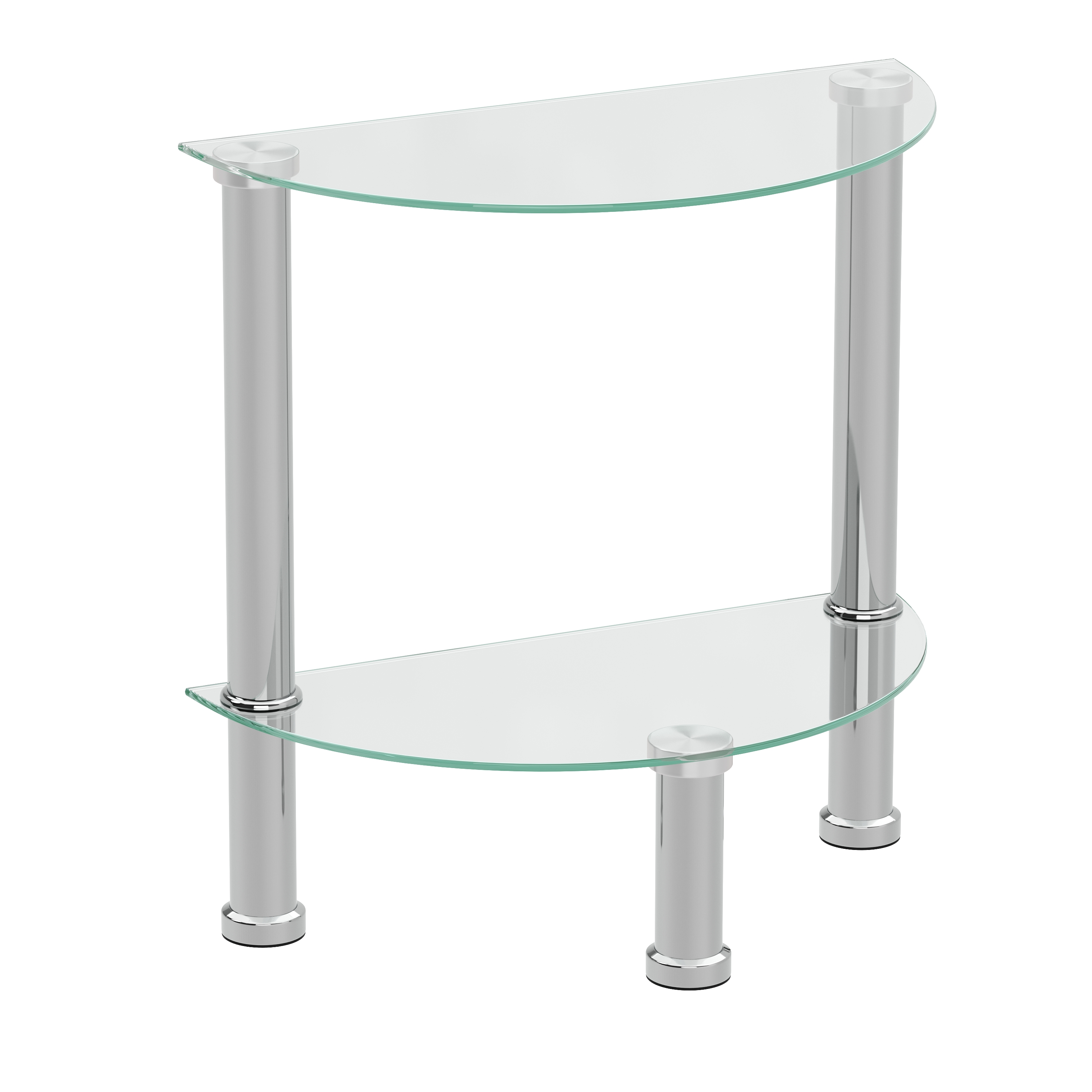 Beistelltisch Glas JUNIPER halbrund 45 x 22 x 47 cm silber