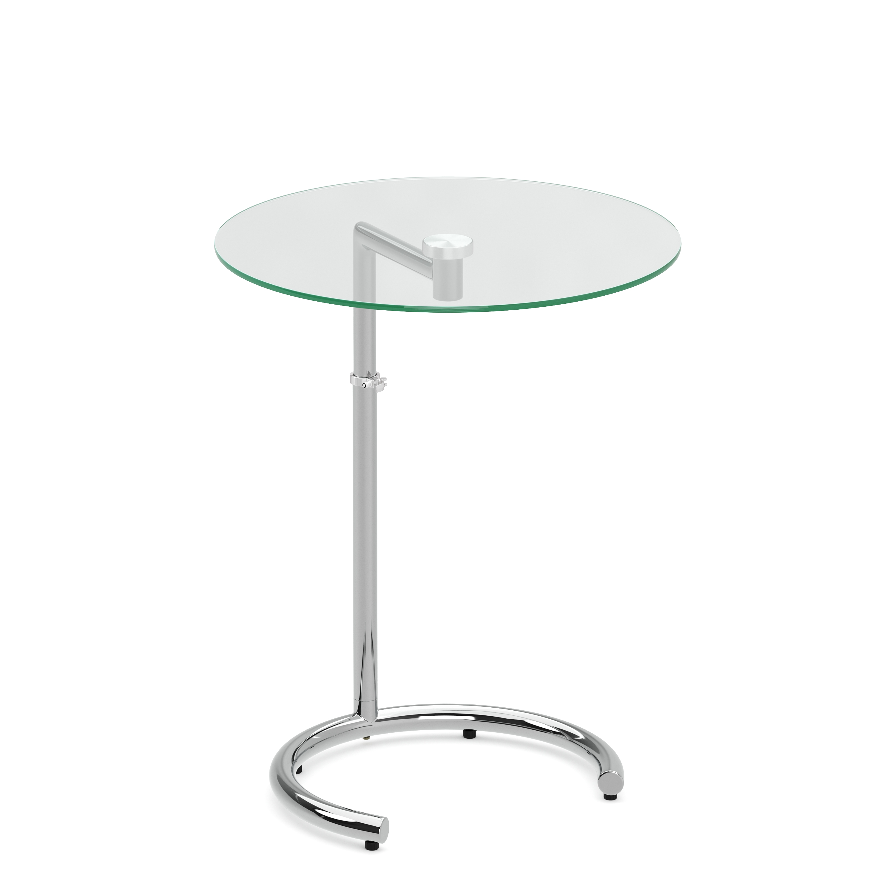 Beistelltisch Glas EVANDER rund höhenverstellbar 46 x 70 cm silber