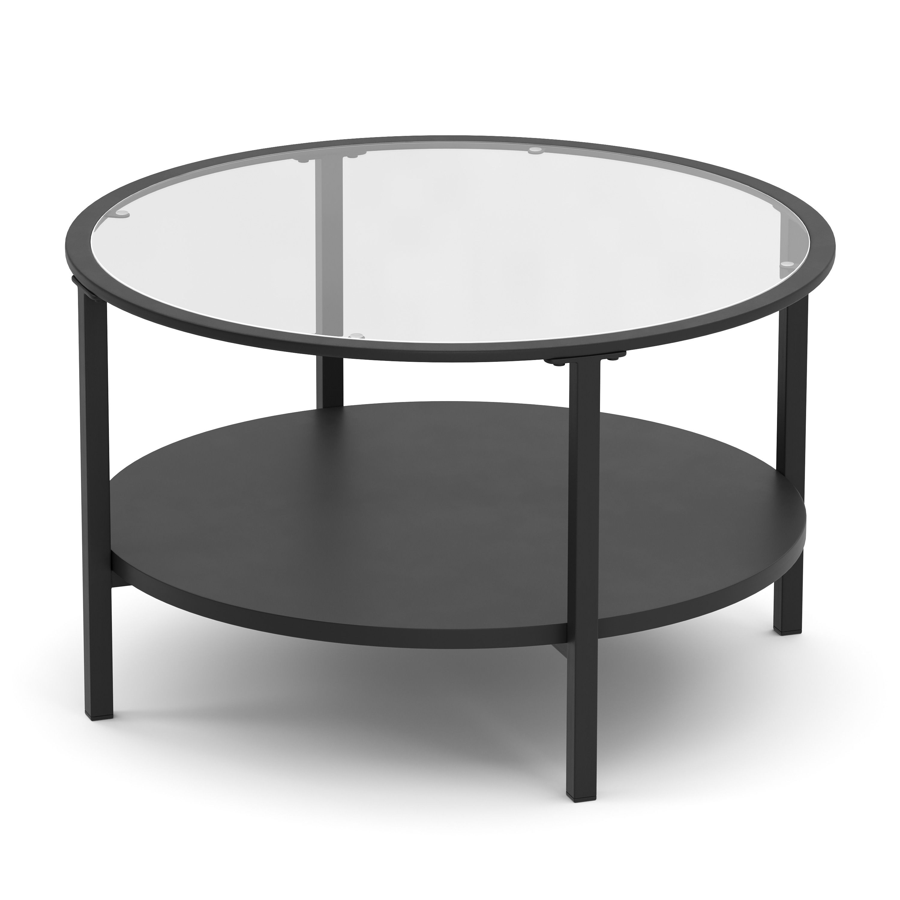 Beistelltisch Glas TORIN rund 75 x 45 cm schwarz