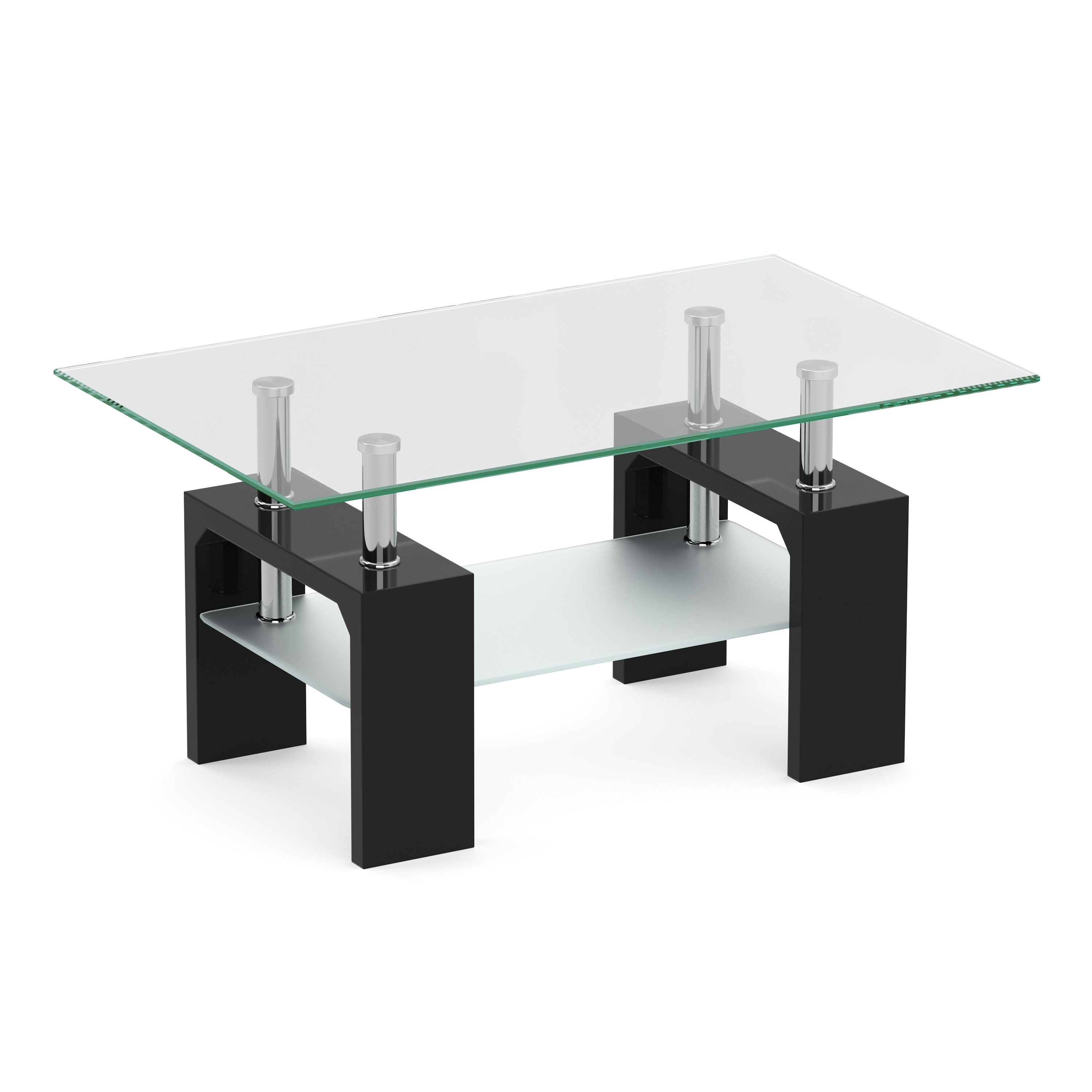 Beistelltisch Glas CASSIAN 100 x 60 x 45 cm schwarz