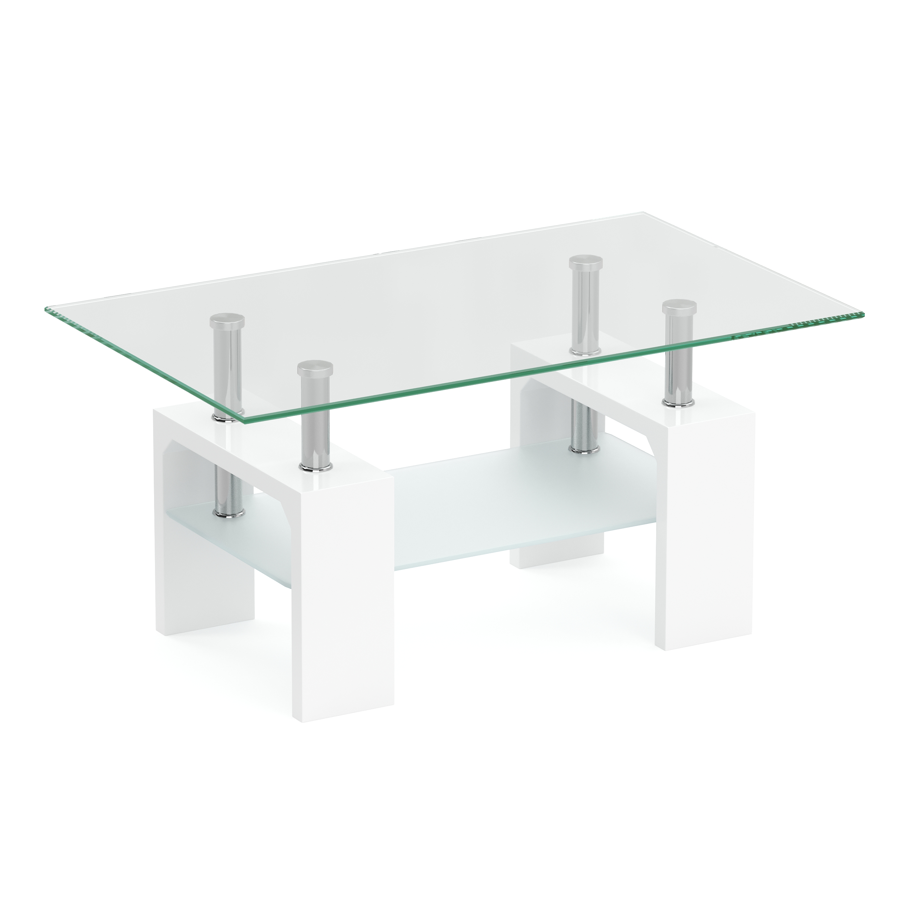 Beistelltisch Glas CASSIAN 100 x 60 x 45 cm weiss