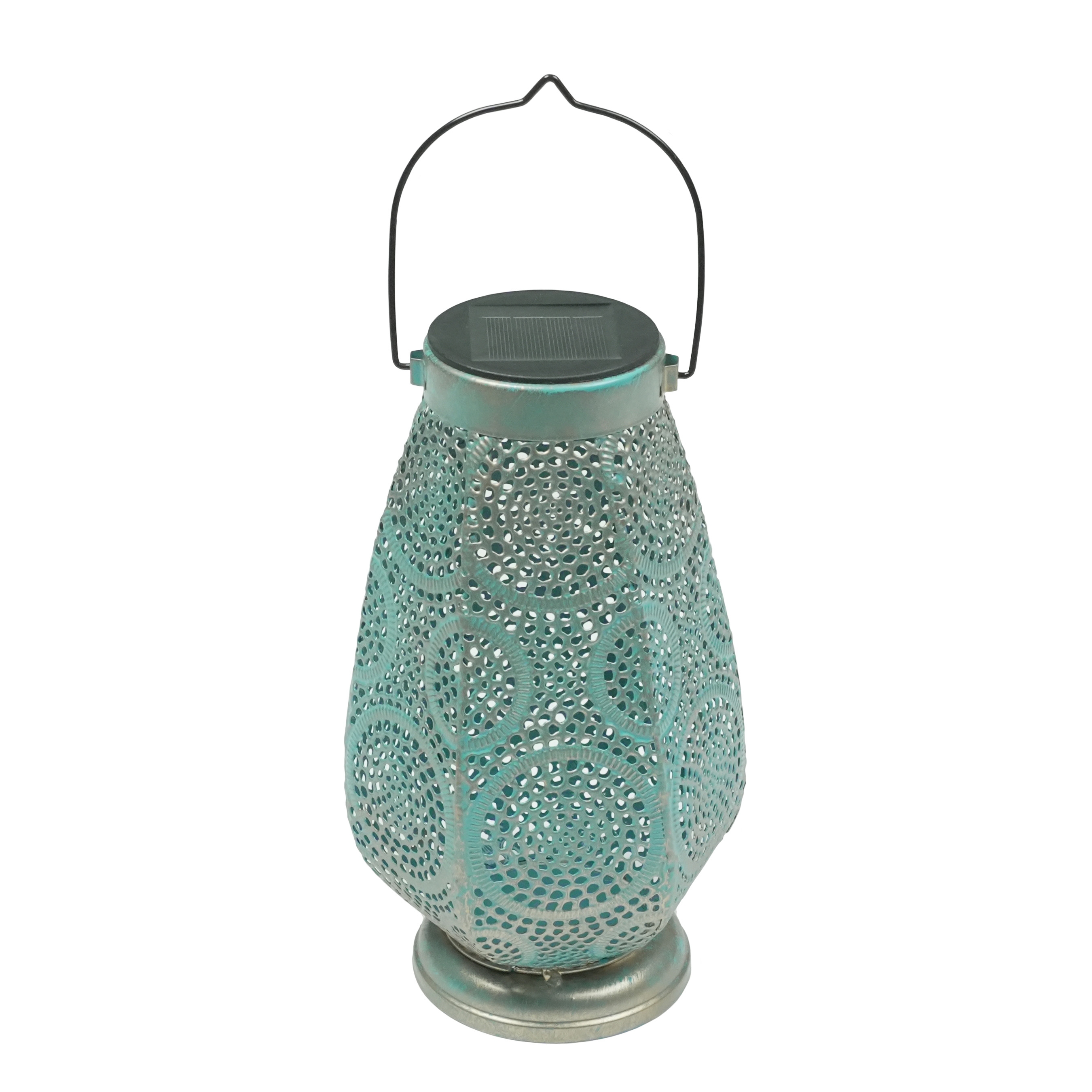 LED Solar Laterne TURKUAZ 15 x 27 cm türkis