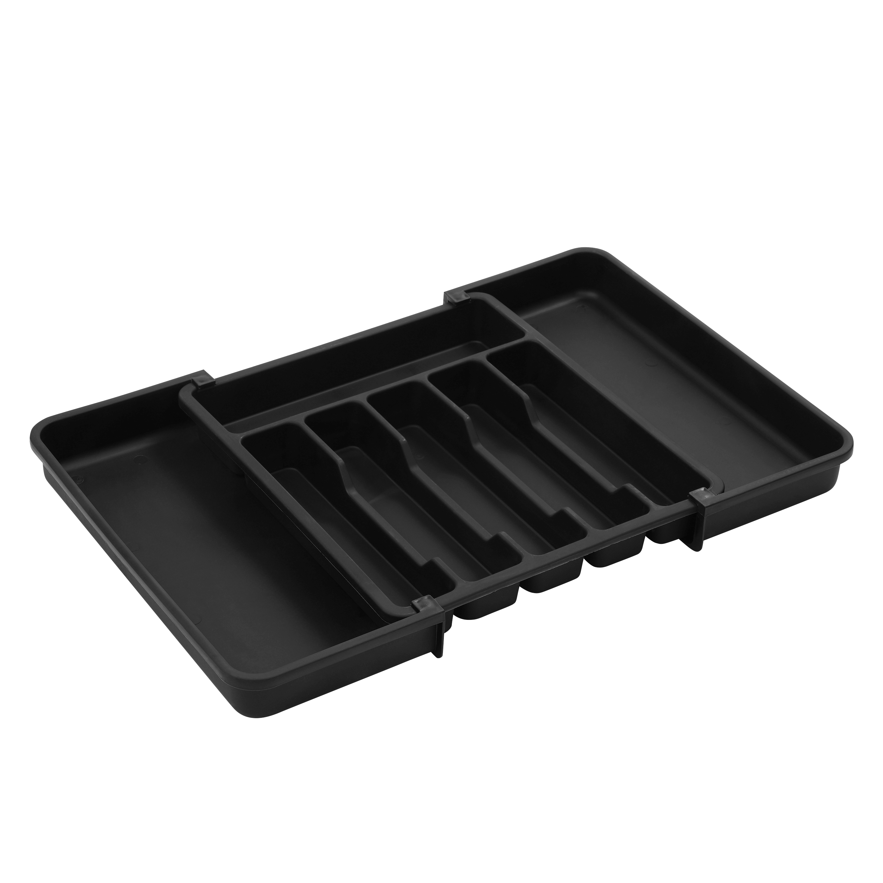 Besteckeinsatz verstellbar 6 - 8 Fächer schwarz