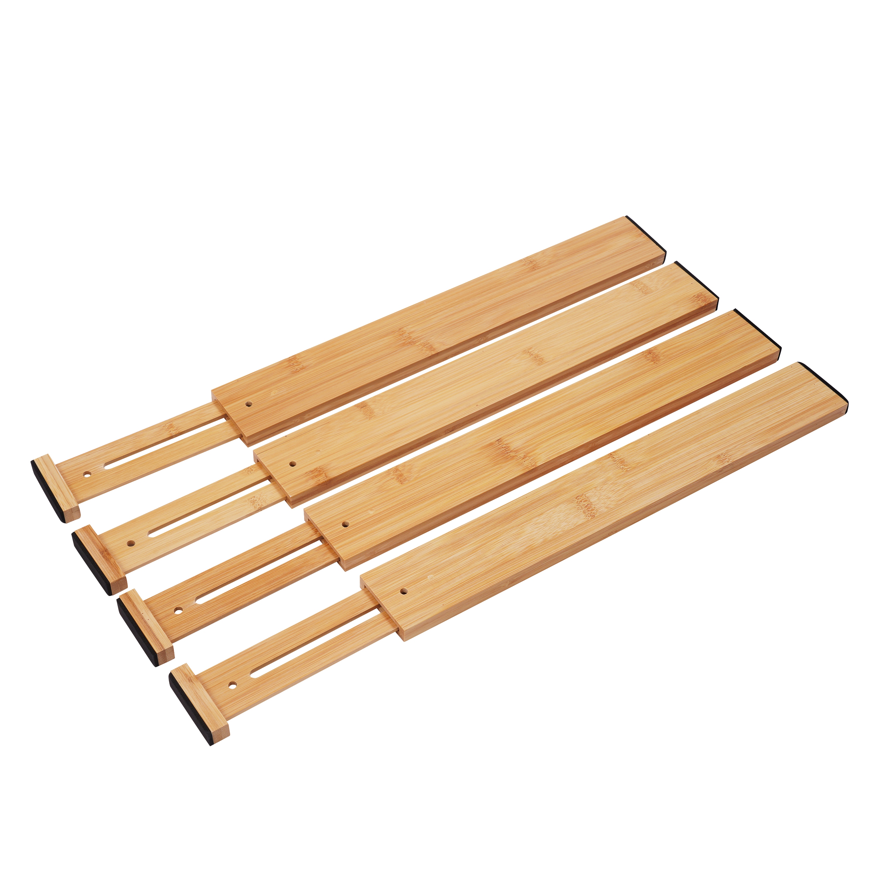 Schubladenteiler verstellbar Bambus 4er Set