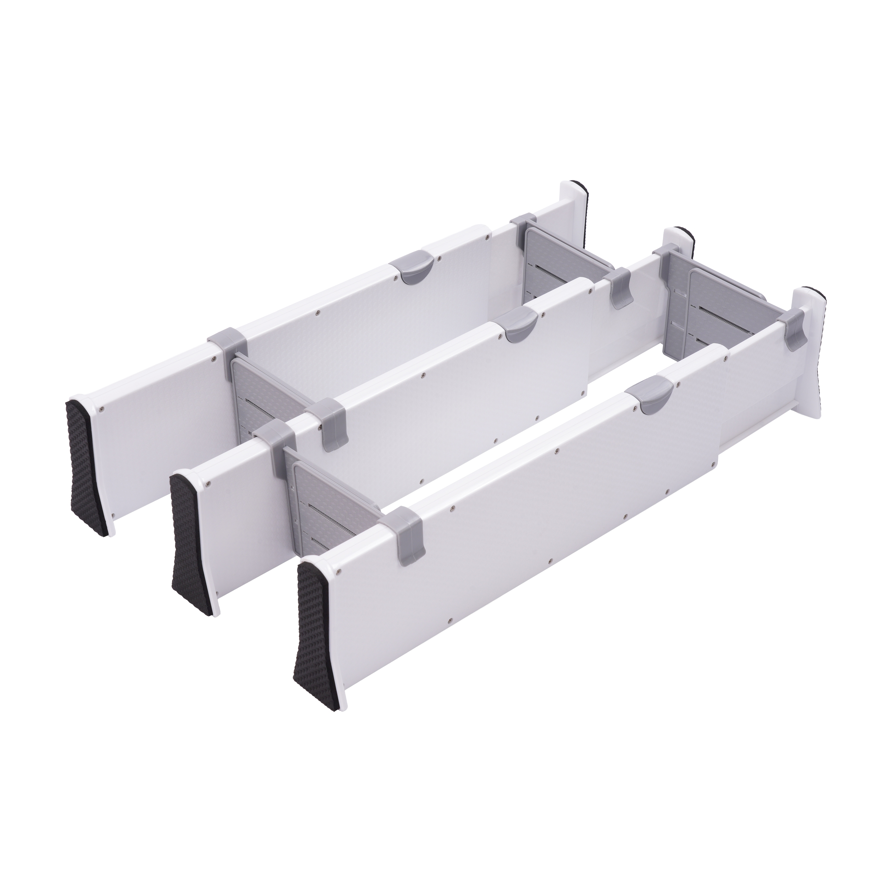 Schubladenteiler verstellbar Set 7-teilig weiss/grau