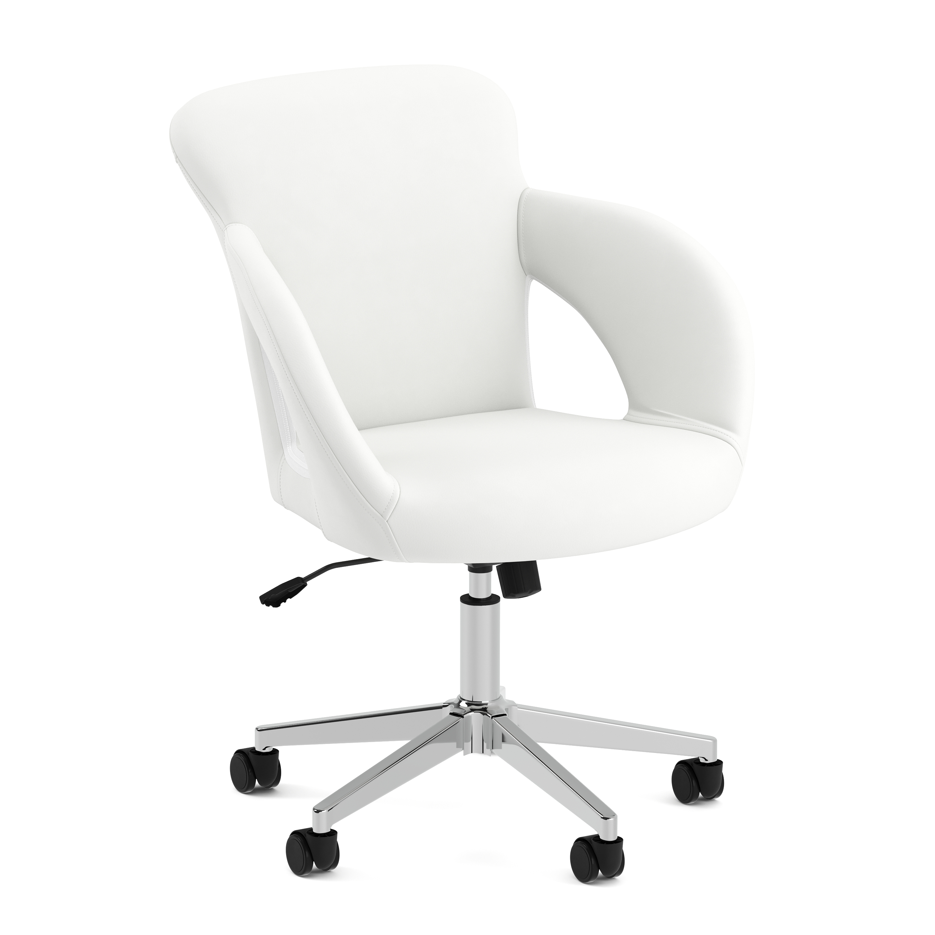 Bürostuhl Leder STELLAN weiss